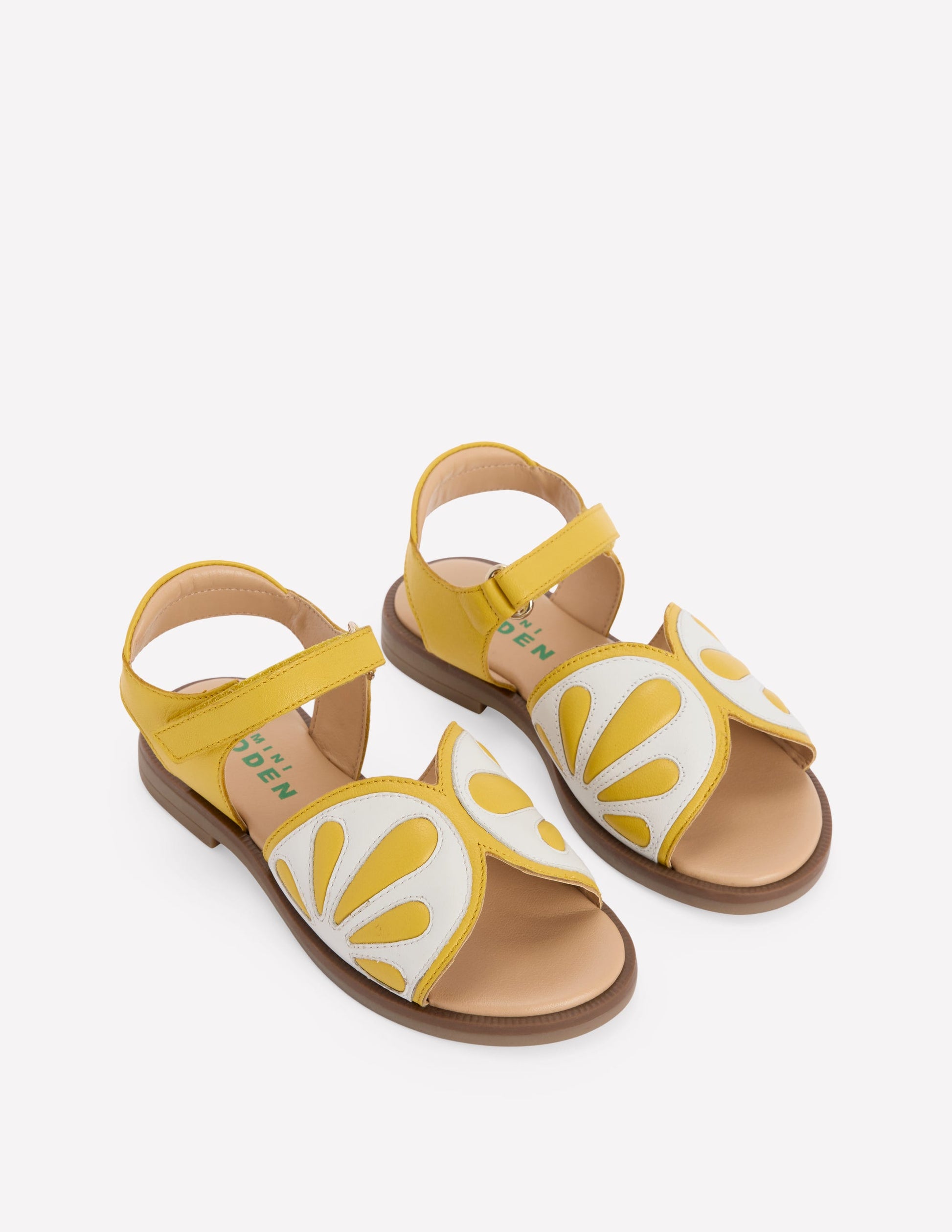 Sandales fun en cuir-Citron-1
