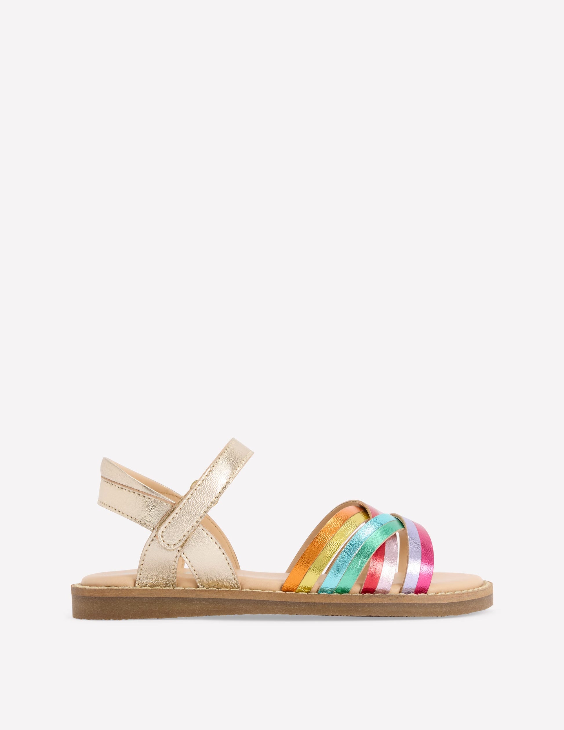 Sandales en cuir à brides croisées-Métallisé arc-en-ciel-2