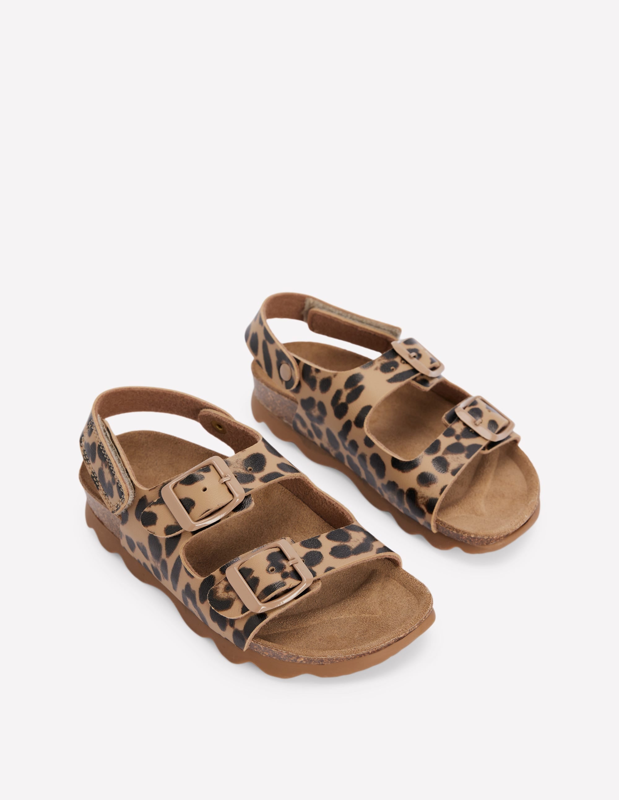 Sandalen in Blockfarben-Mohair, Leopardenmuster - Image 2