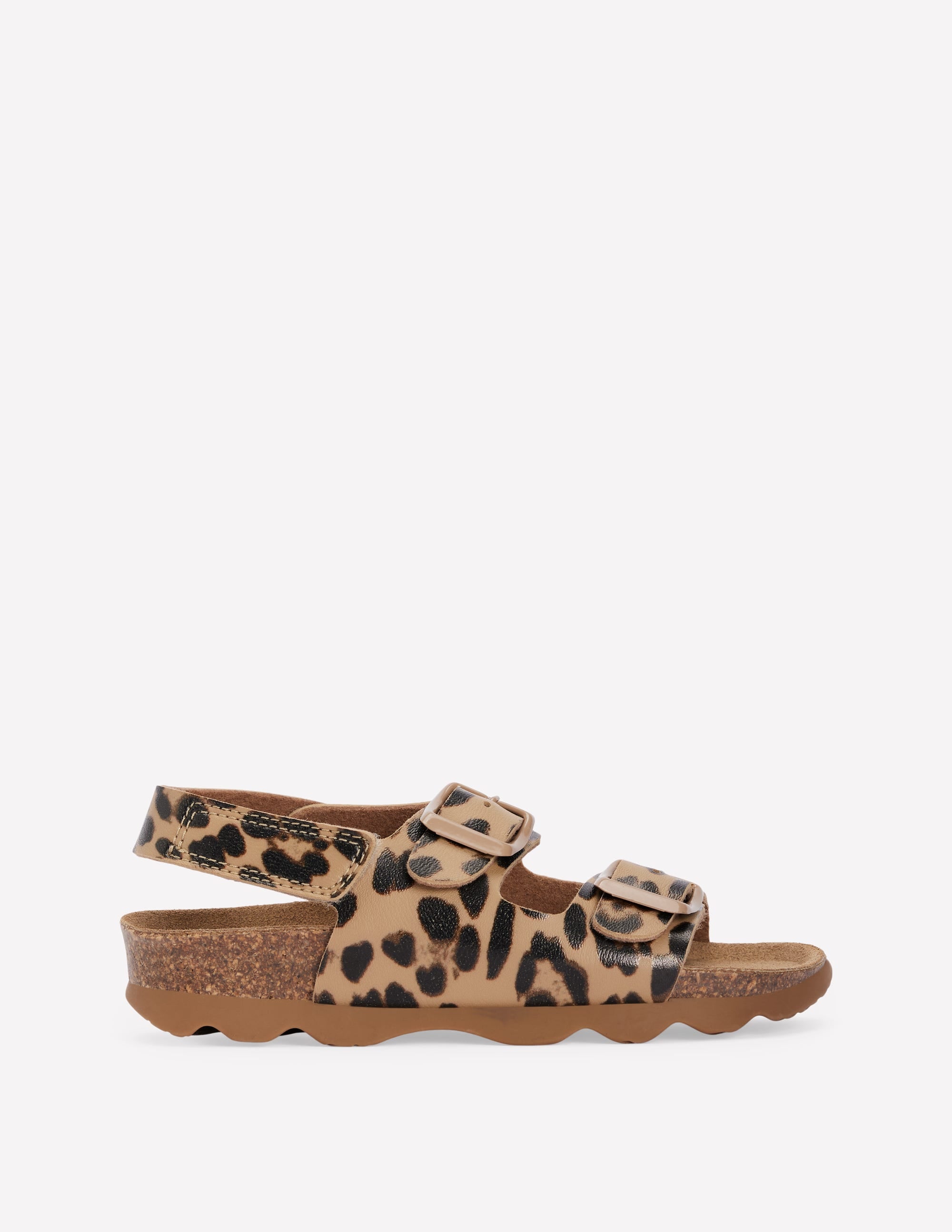 Sandalen in Blockfarben-Mohair, Leopardenmuster - Image 1