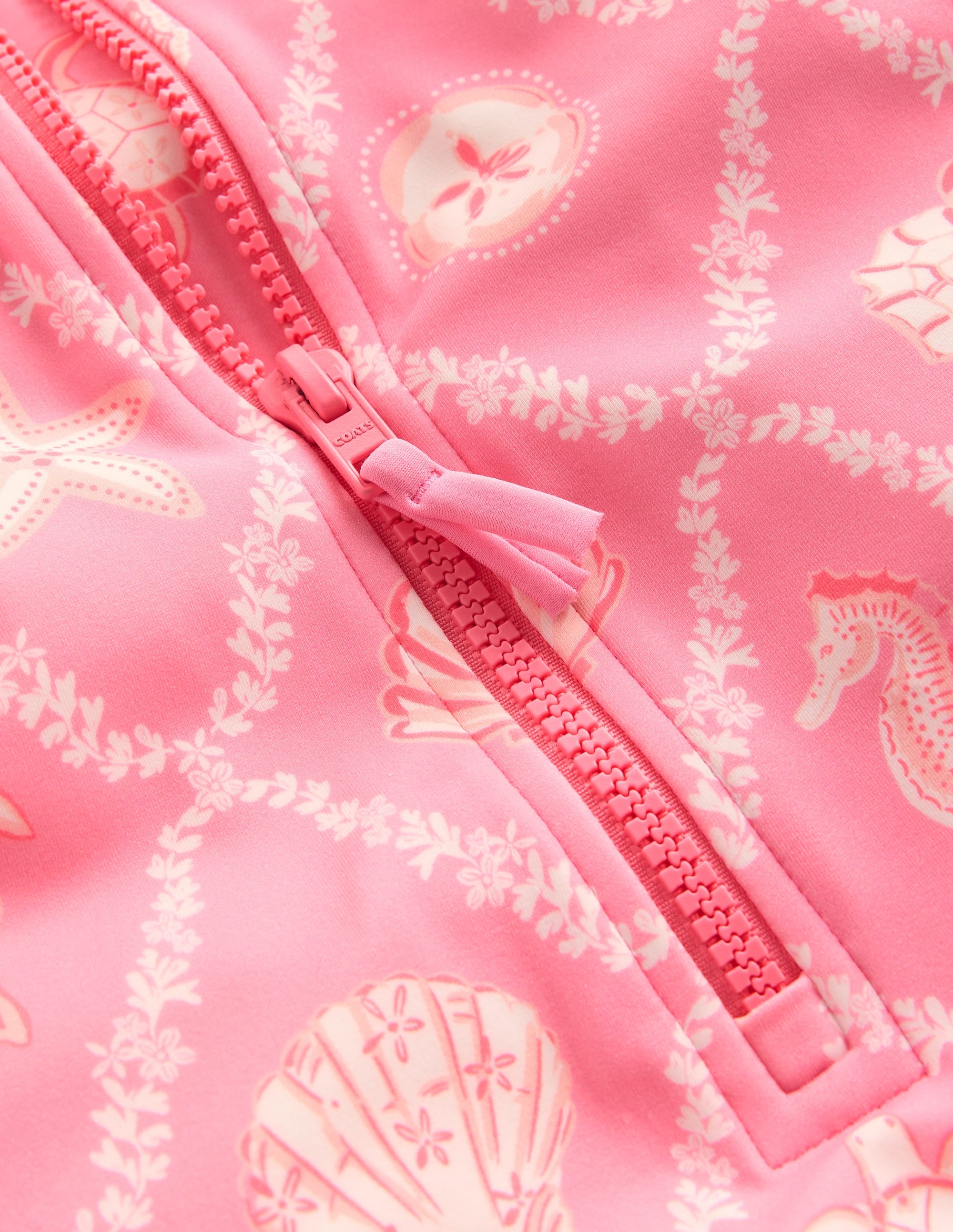 Maillot de bain à manches courtes-Tuile coquillage rose saumon - Image 3
