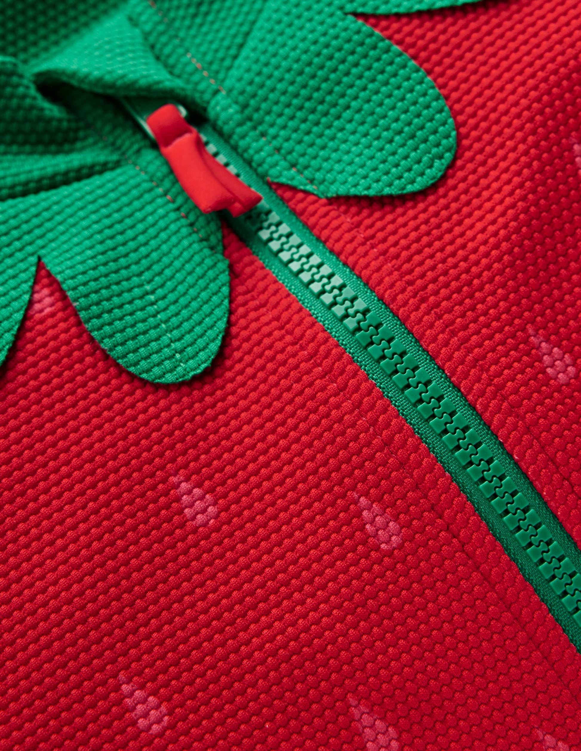 Kurzärmliger Badeanzug-Mohnblumenrot Erdbeere-3