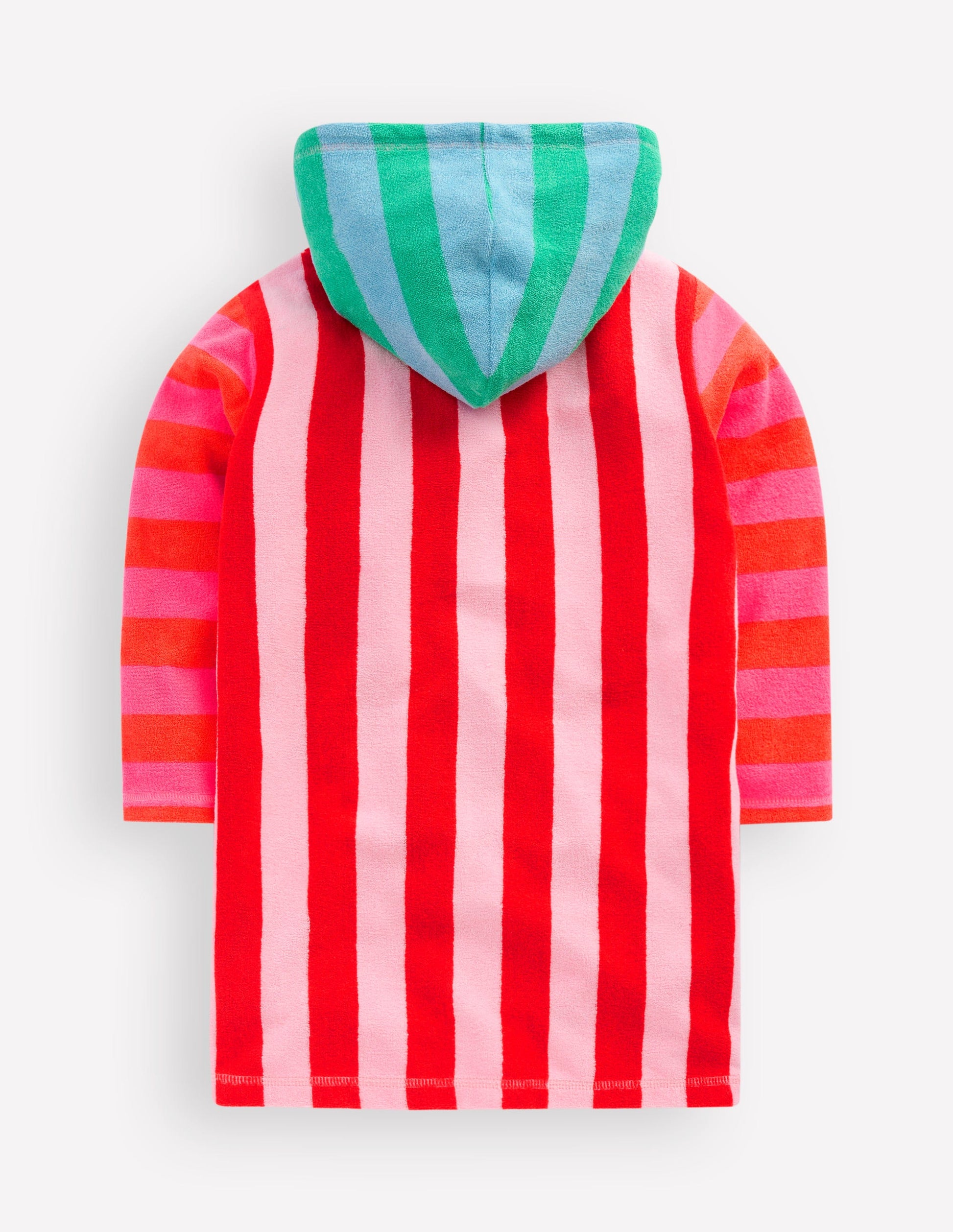 Poncho en éponge Romie à fermeture zippée-À Rayures Multicolores-4