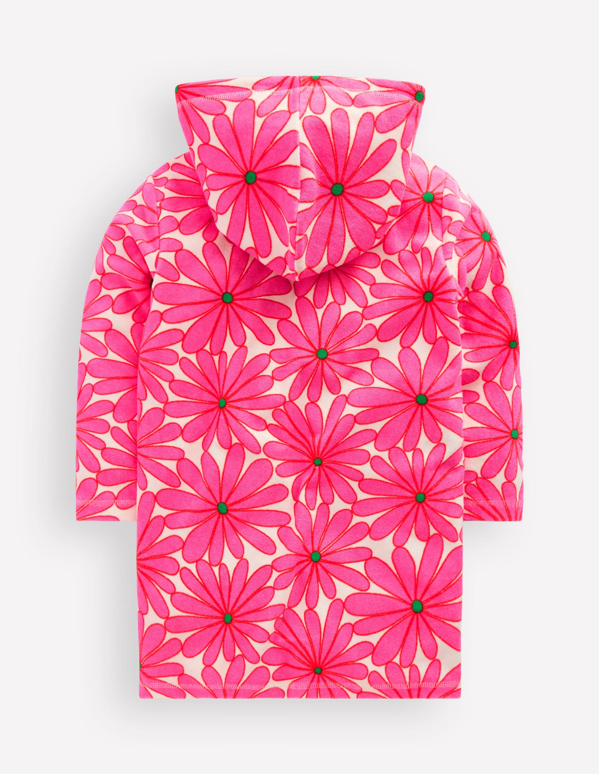 Poncho en éponge Romie à fermeture zippée-Motif Giant Daisy rose festival-4