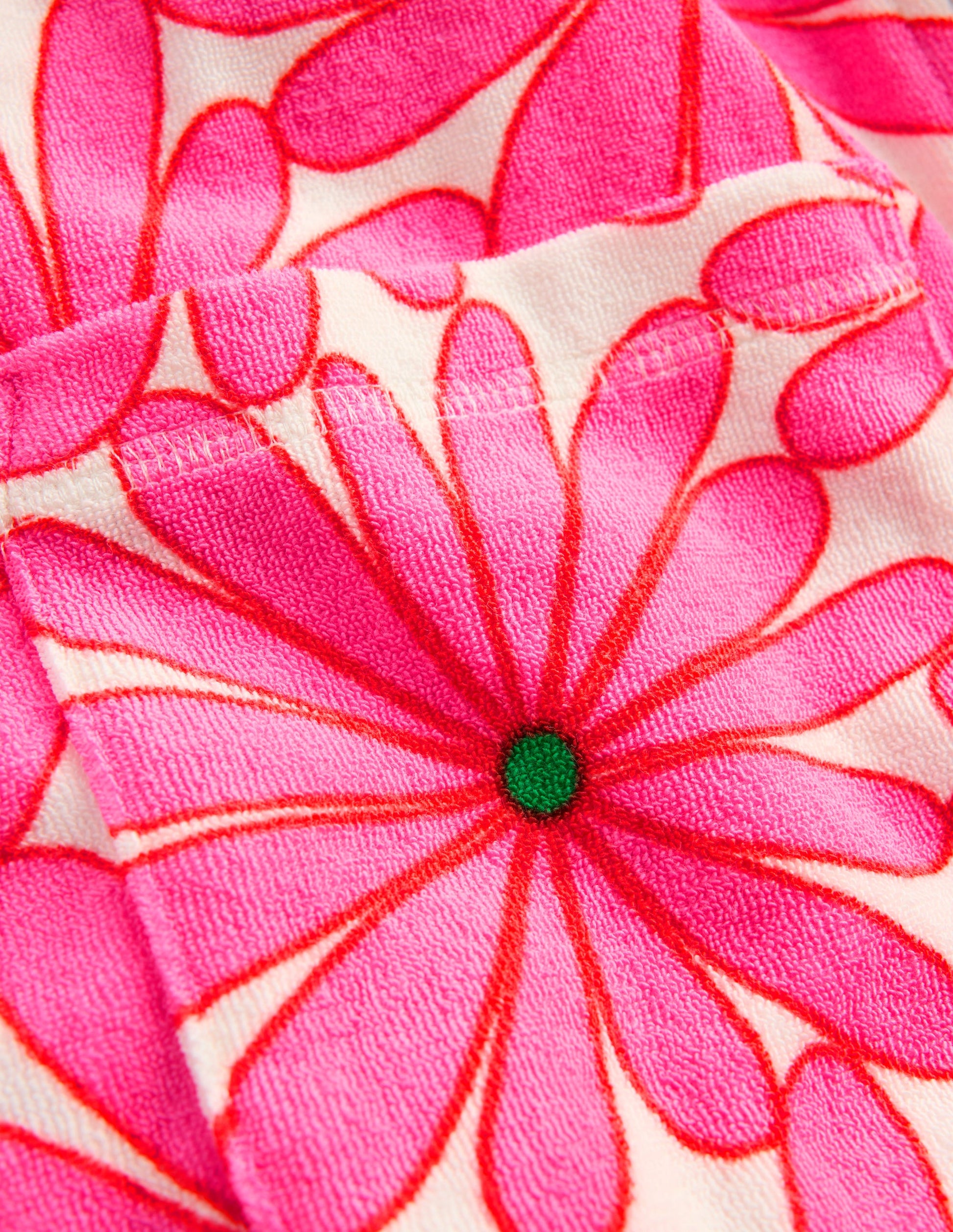 Poncho en éponge Romie à fermeture zippée-Motif Giant Daisy rose festival-5