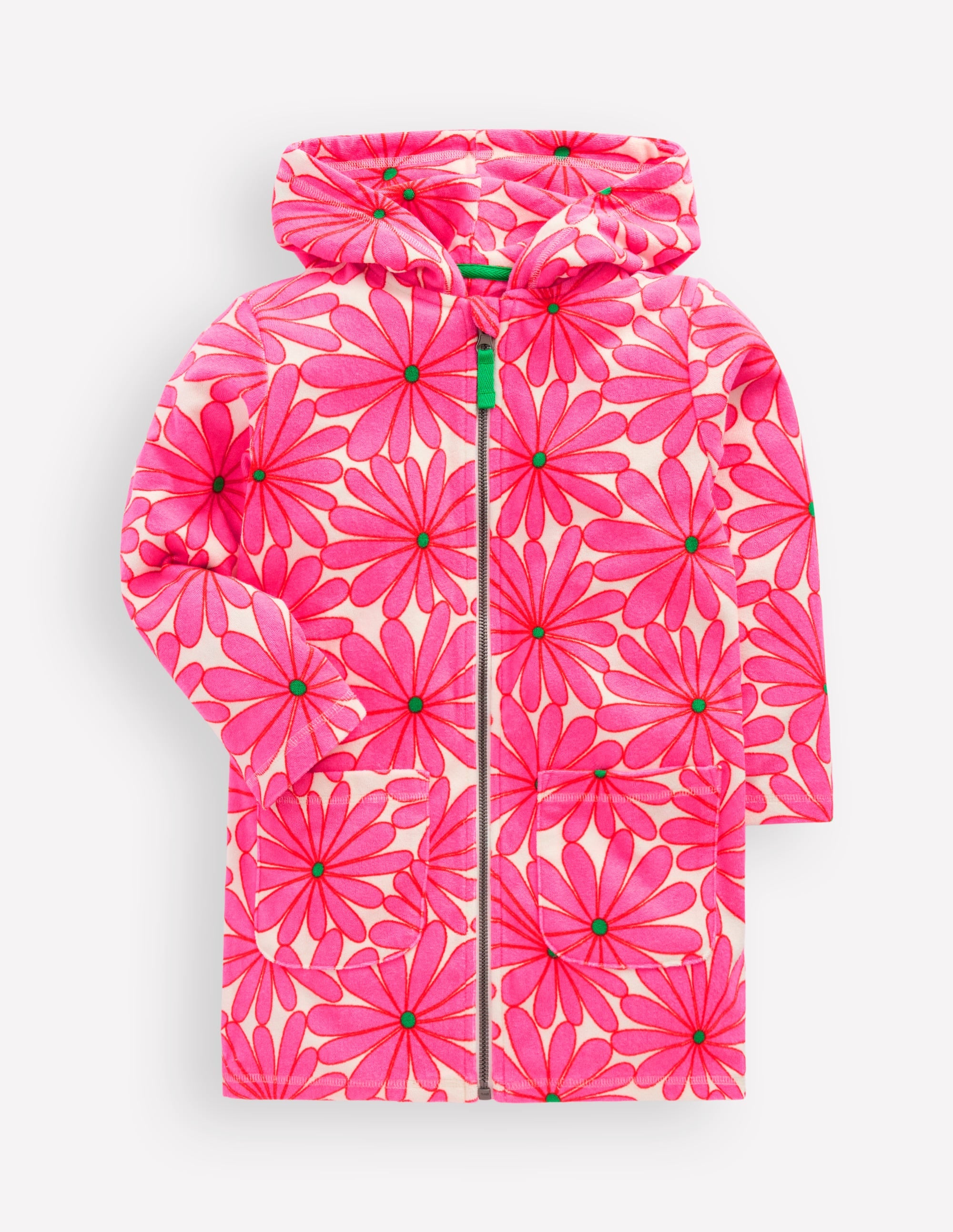 Romie Frottee-Badeponcho mit Reißverschluss-Festivalrosa Riesengänseblümchen - Image 3