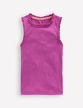 Geripptes Top mit Spitzenbesatz-Multi Lace