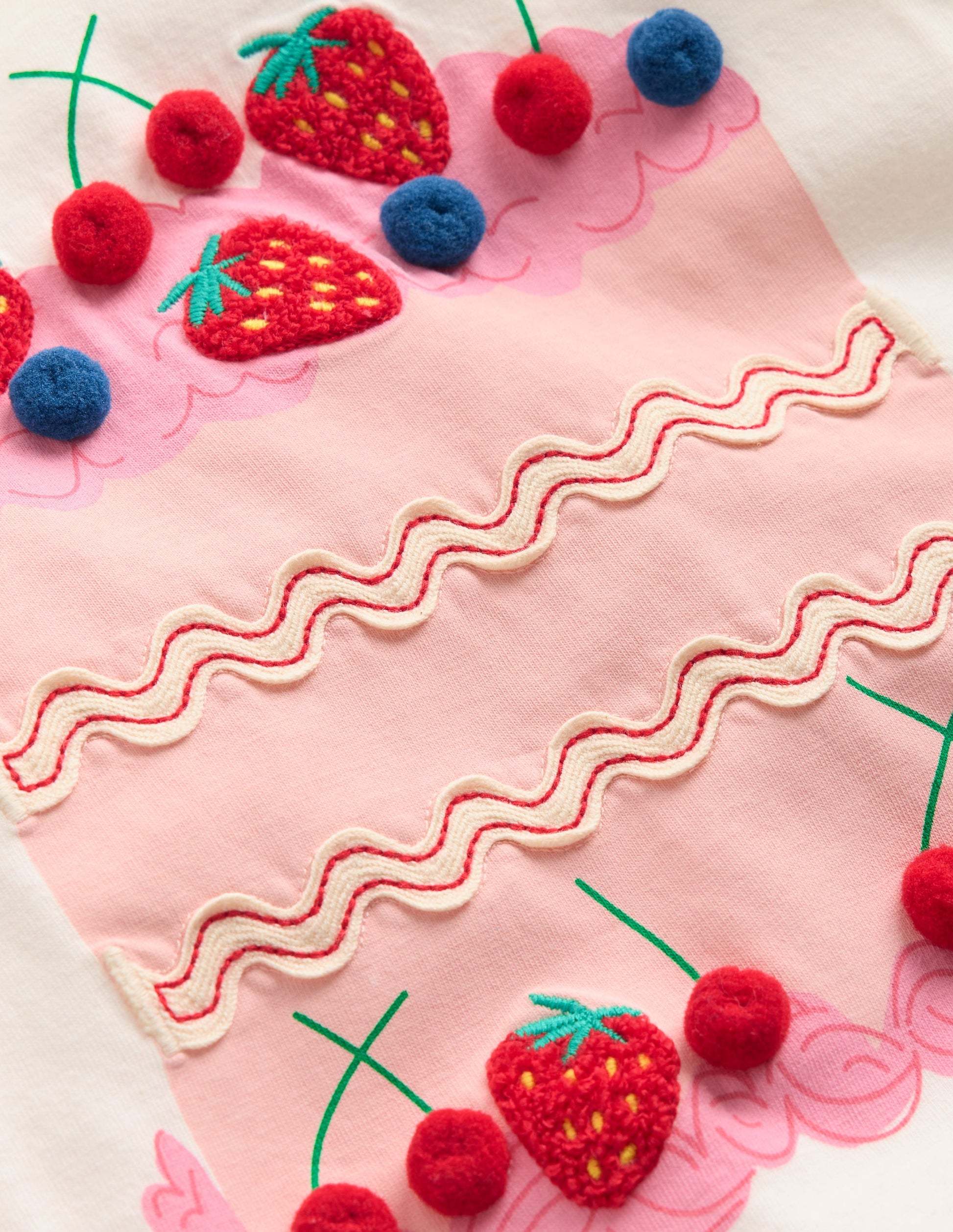 Kurzärmeliges Oberteil mit Rüschen und Logo-Naturweiß Kuchen-3