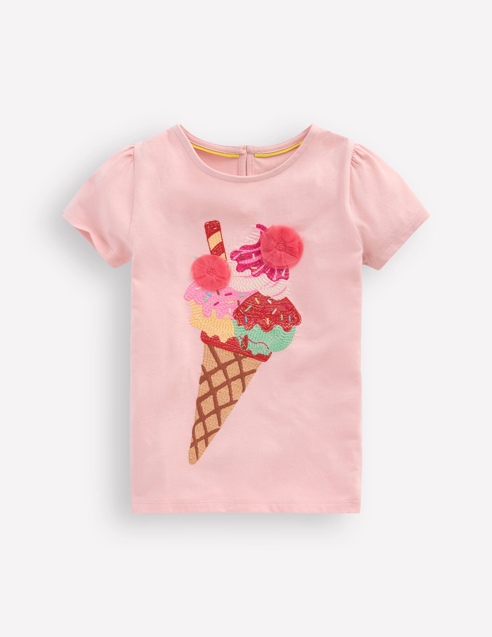 Puff Sleeve Superstitch Top-Lotus Ice Cream-1