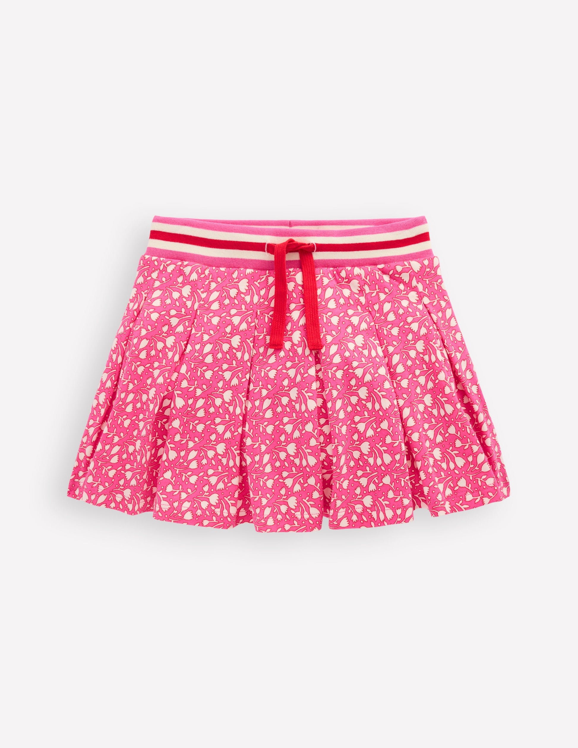 Plissierter Jersey-Skort-Rosa kleine Tulpe-1