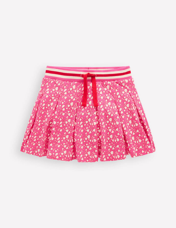 Plissierter Jersey-Skort-Rosa kleine Tulpe
