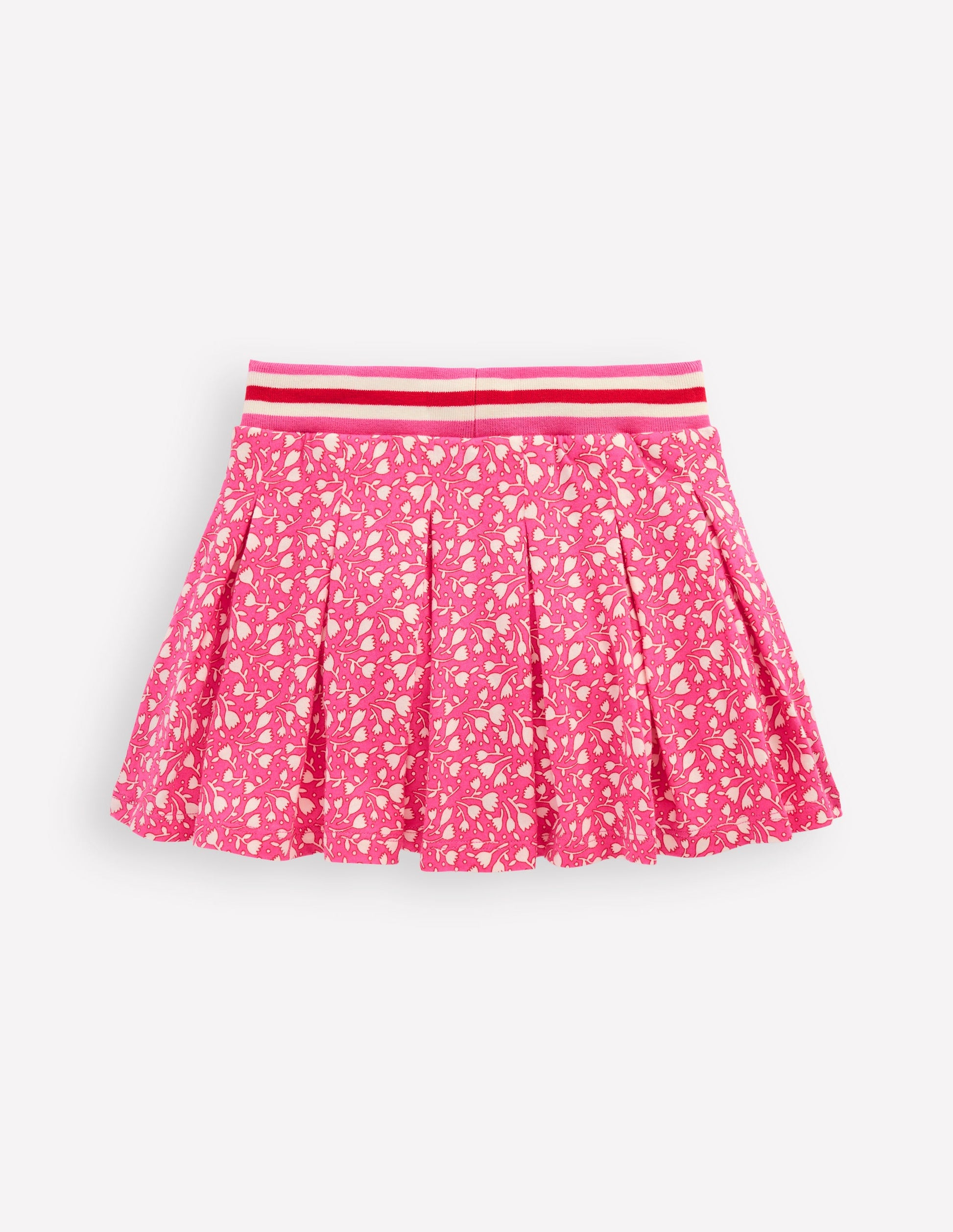 Plissierter Jersey-Skort-Rosa kleine Tulpe-2