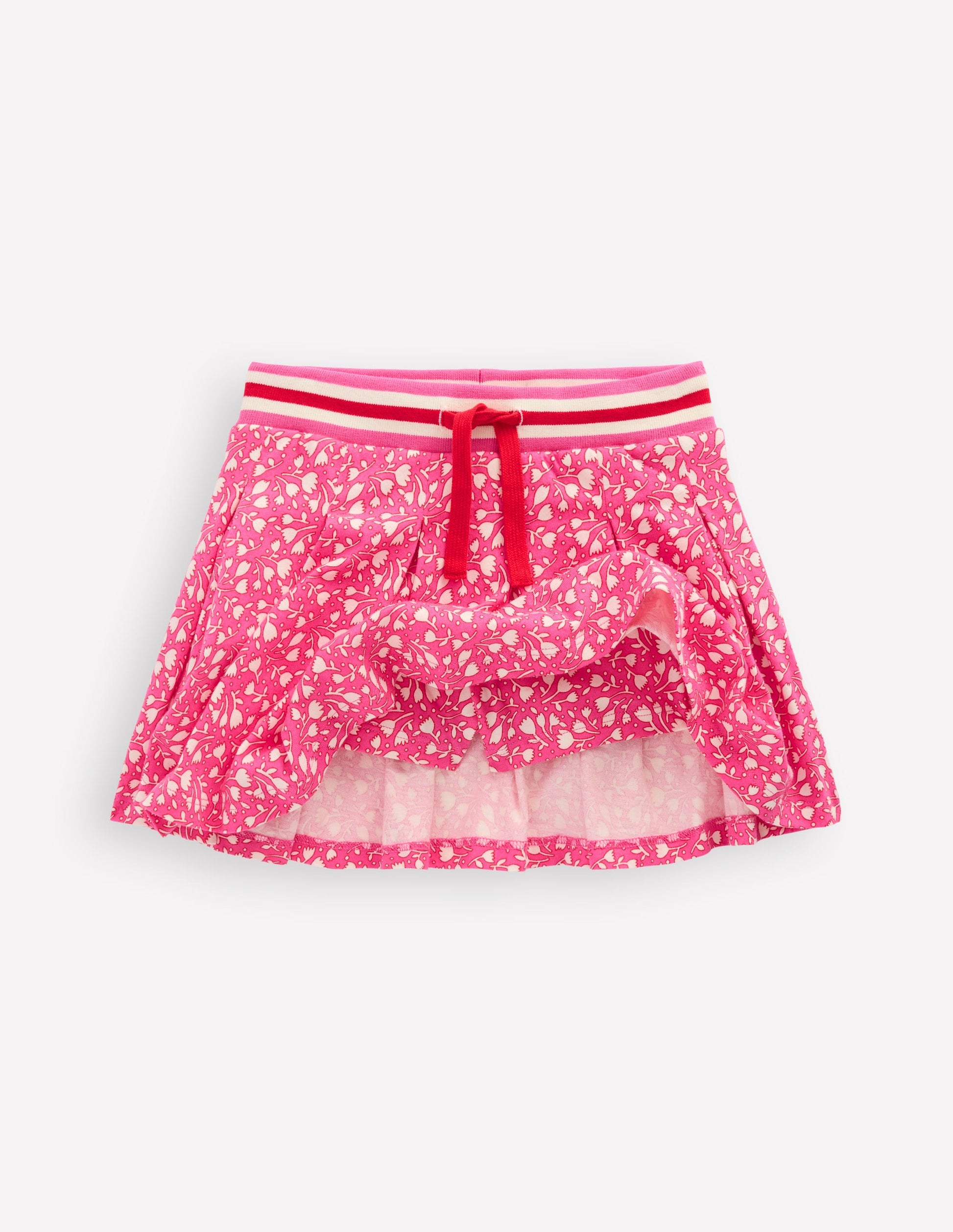 Plissierter Jersey-Skort-Rosa kleine Tulpe-4