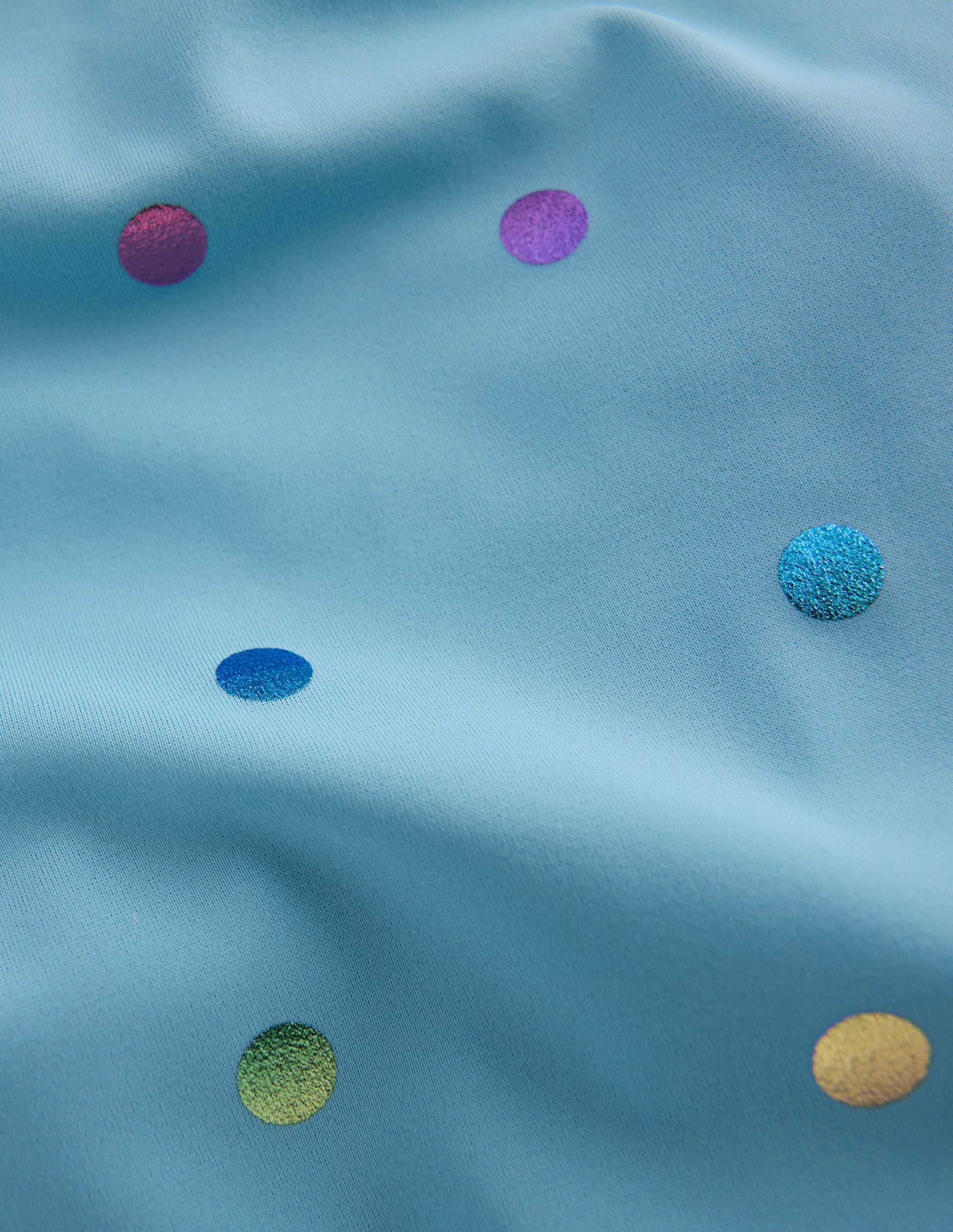 Maillot de bain Hallie à bretelles volantées-Pois multi métallisés bleu aérien-3