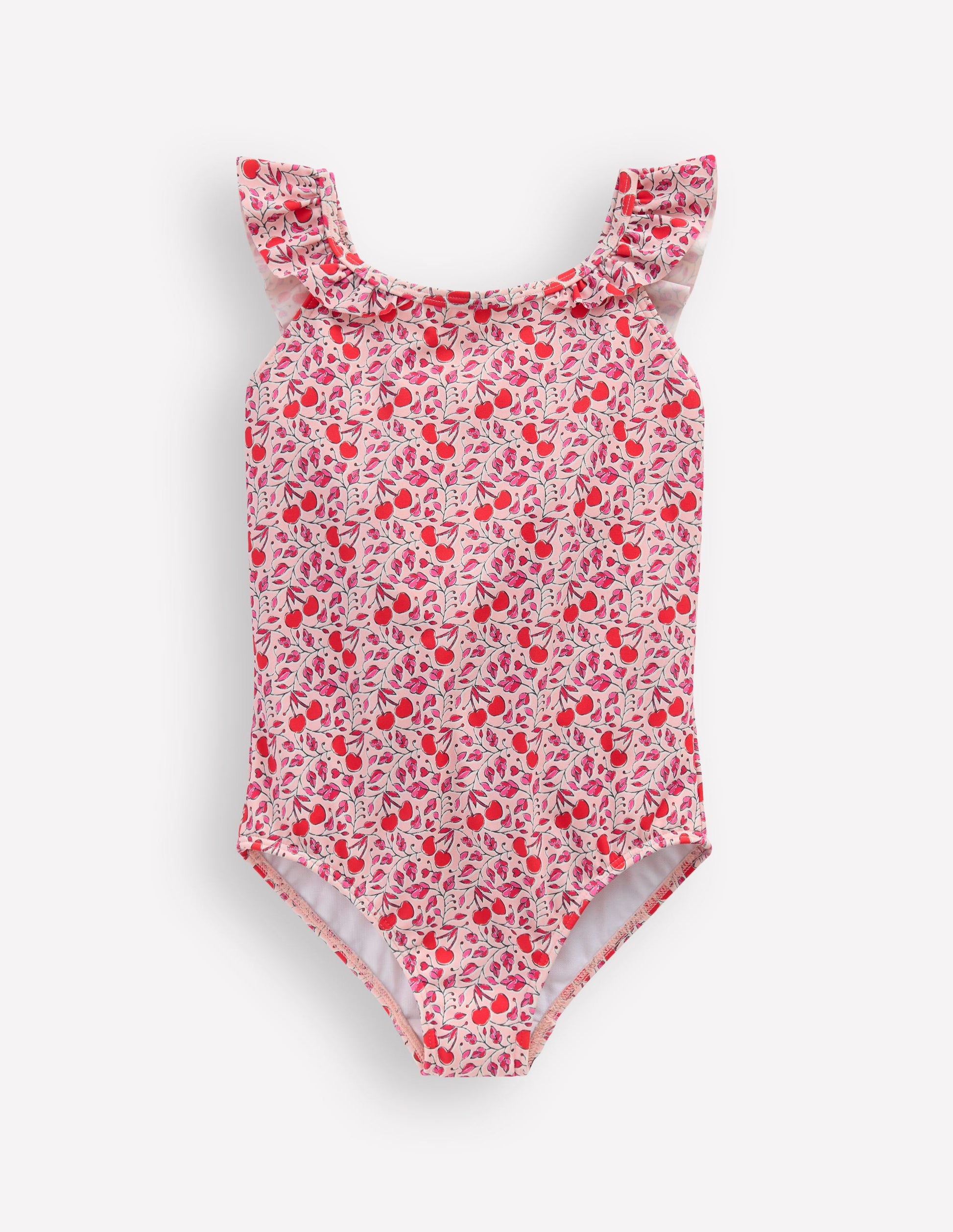 Maillot de bain Hallie à bretelles volantées-Motif Cherry Vine lotus-1