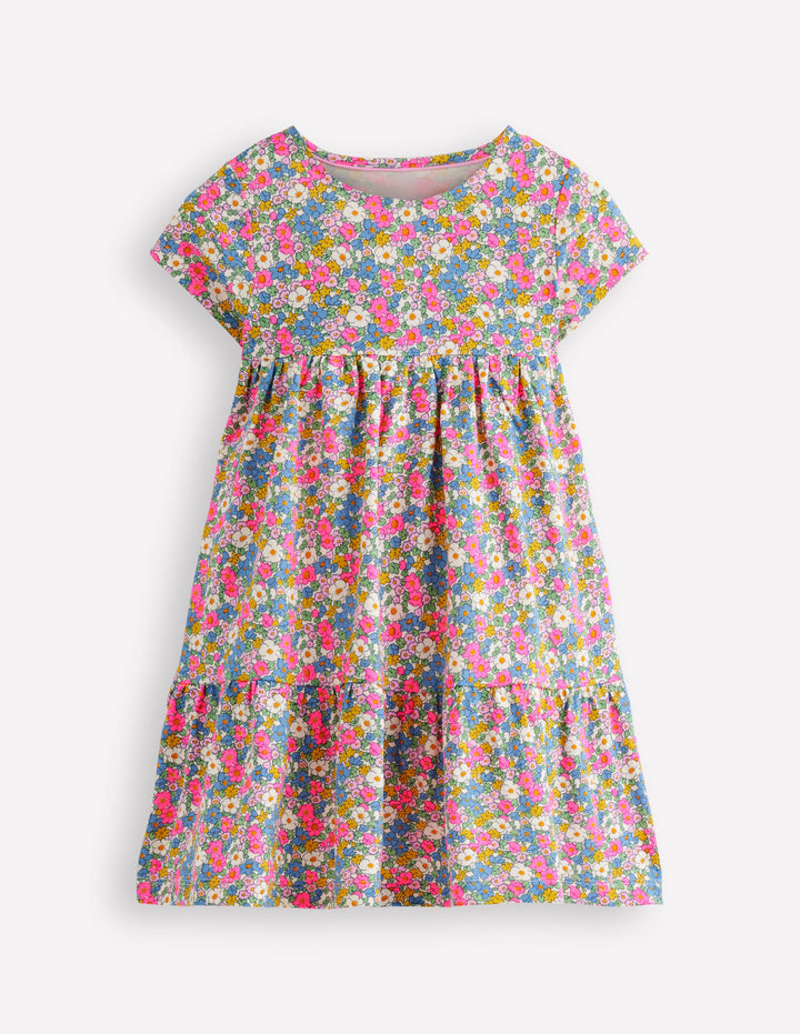 Ariel Jerseykleid zum Herumwirbeln-Filigranes Blumenmuster