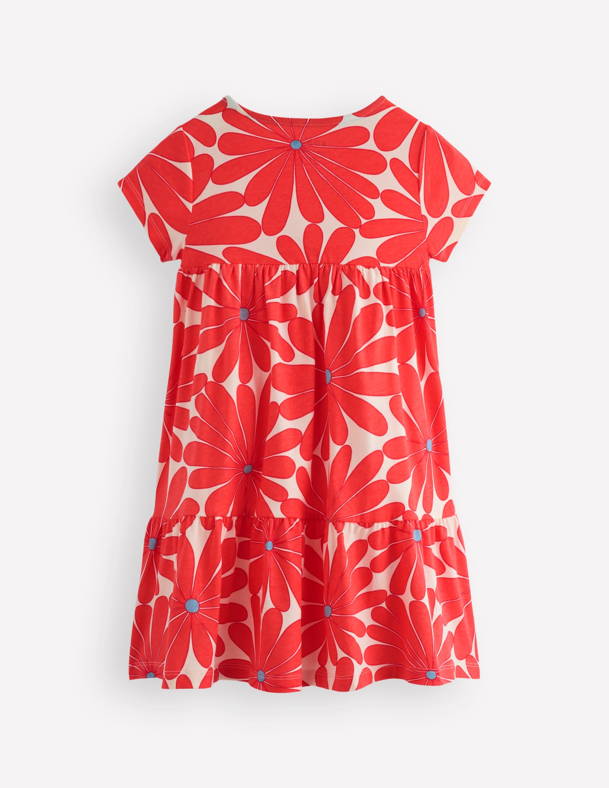 Robe tournoyante Ariel en jersey-Pâquerette géante orange corail - Image 2