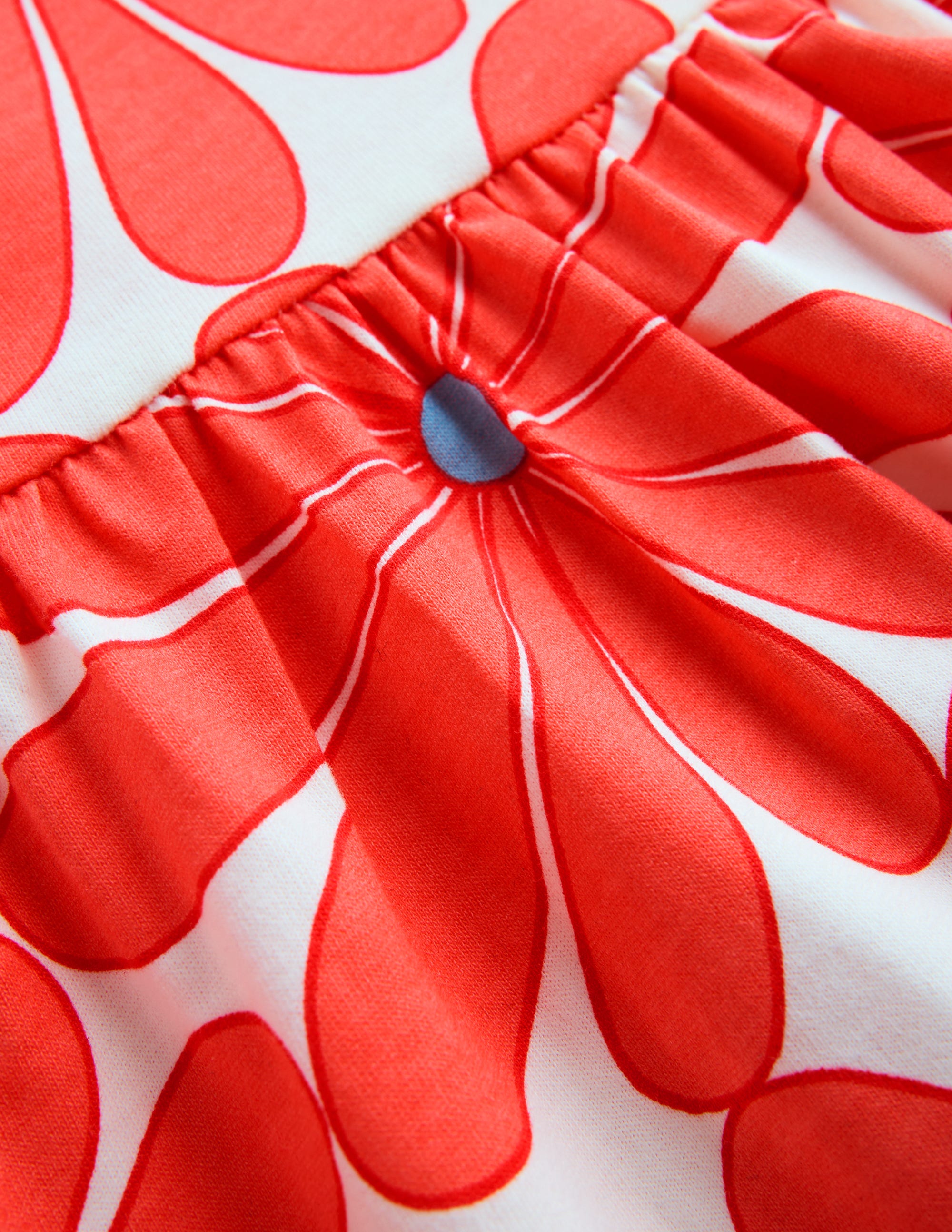 Robe tournoyante Ariel en jersey-Pâquerette géante orange corail - Image 3
