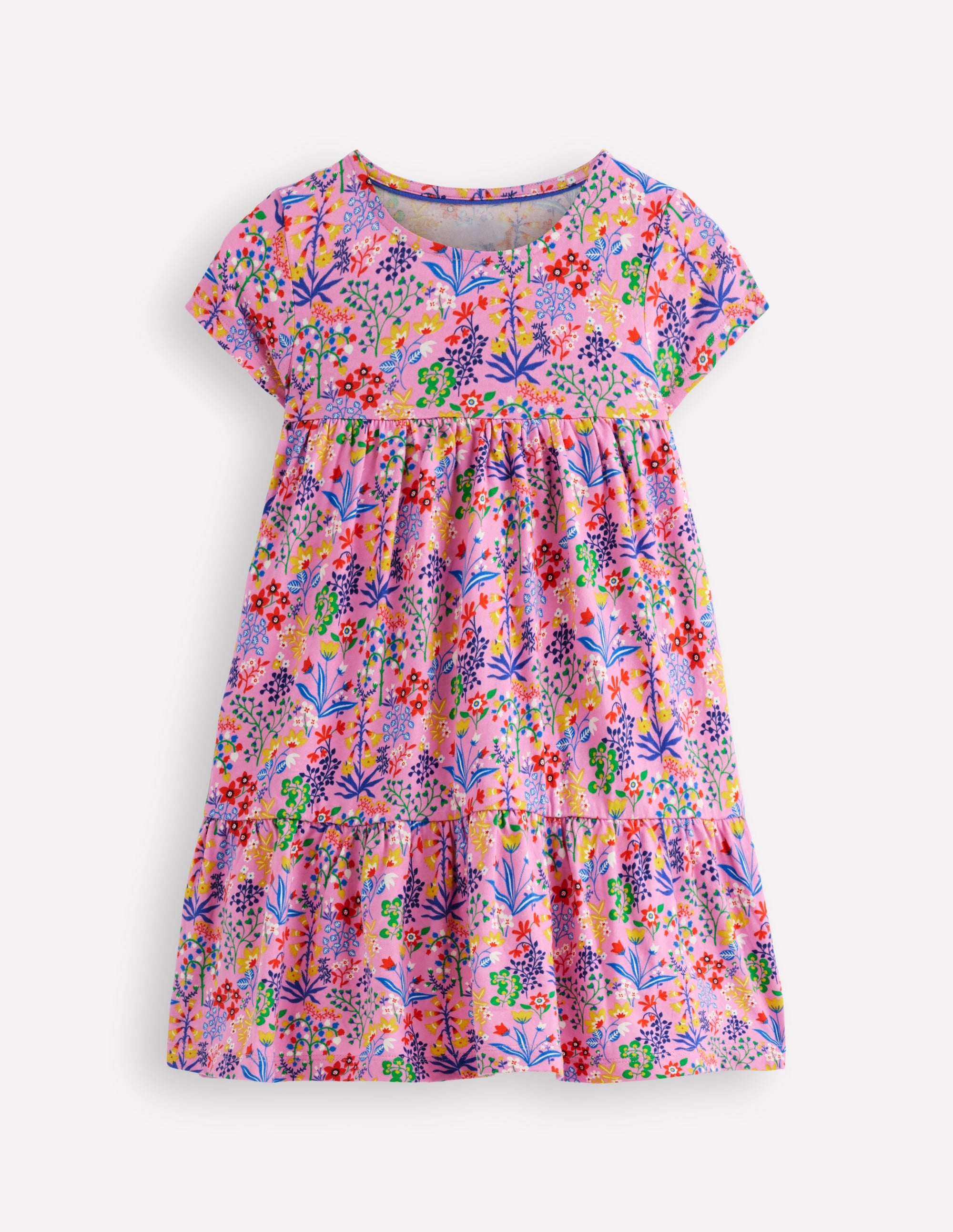 Ariel Jerseykleid zum Herumwirbeln-Wiesenrosa Garten Blumenmuster - Image 1