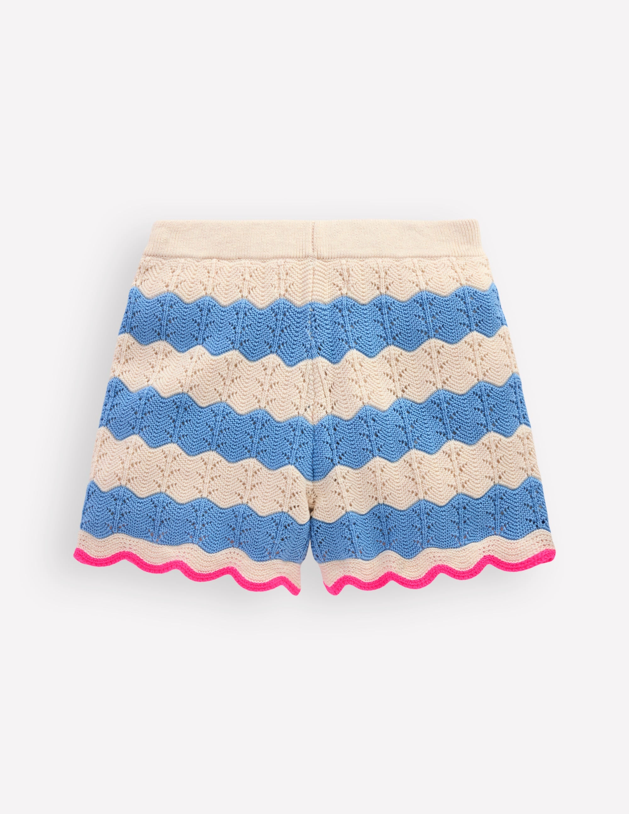 Strick-Shorts-Wellenblau/Beige Meliert - Image 2