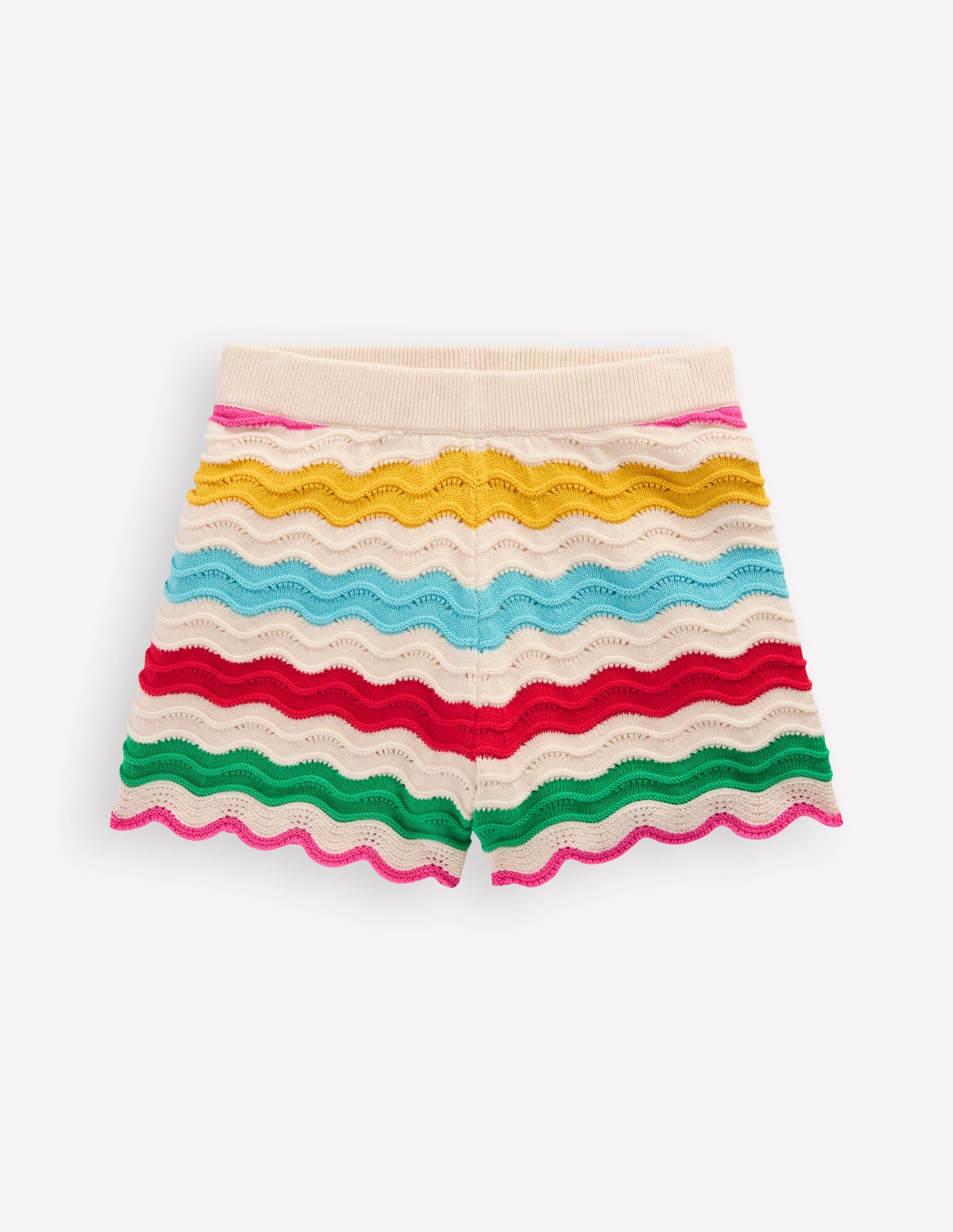 Strick-Shorts-Naturweiß Bunt Regenbogen - Image 1