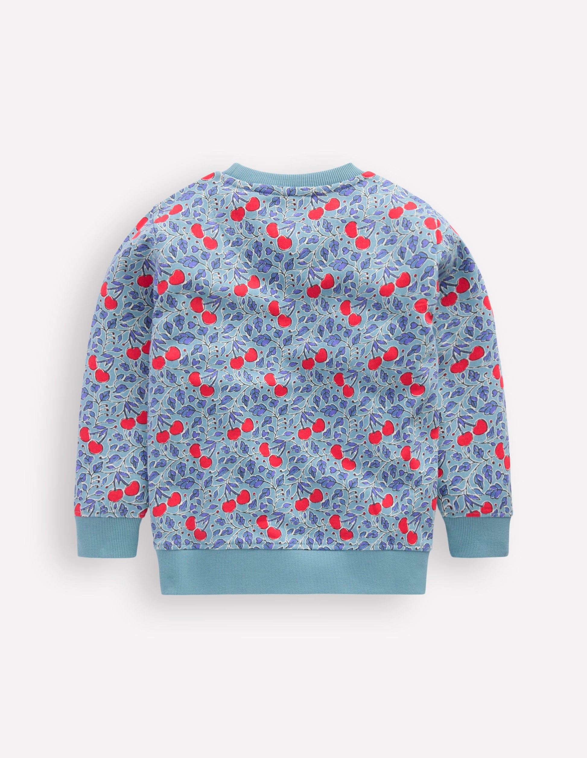Bedrucktes Sweatshirt-Blau Kirschen-3