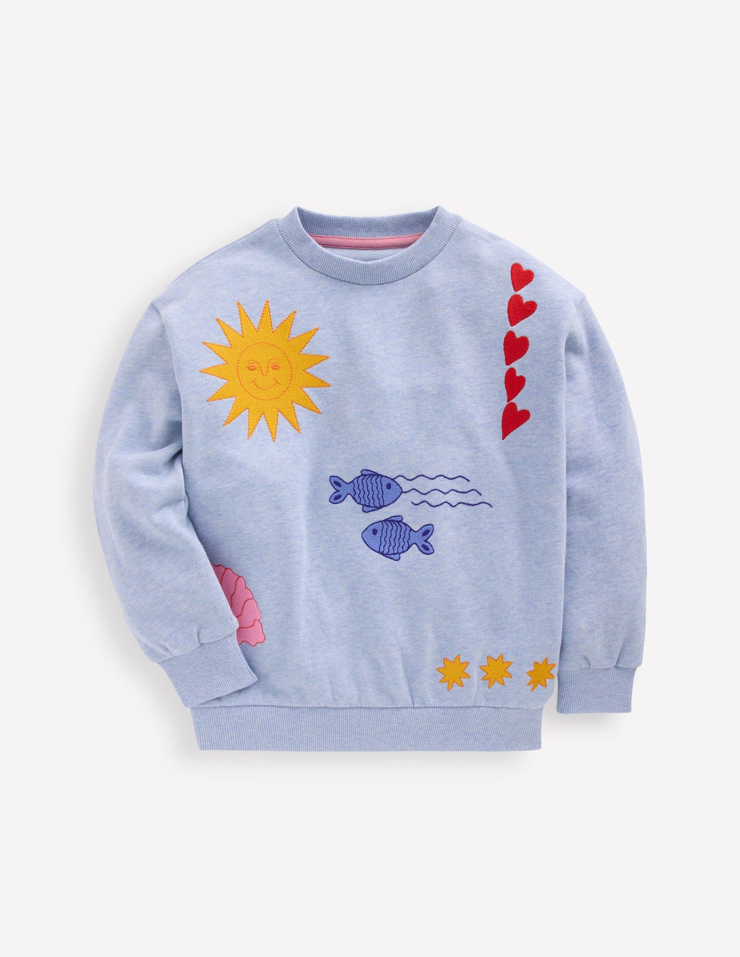 Bobbie Sweatshirt mit Applikation-Blau, Stickerei