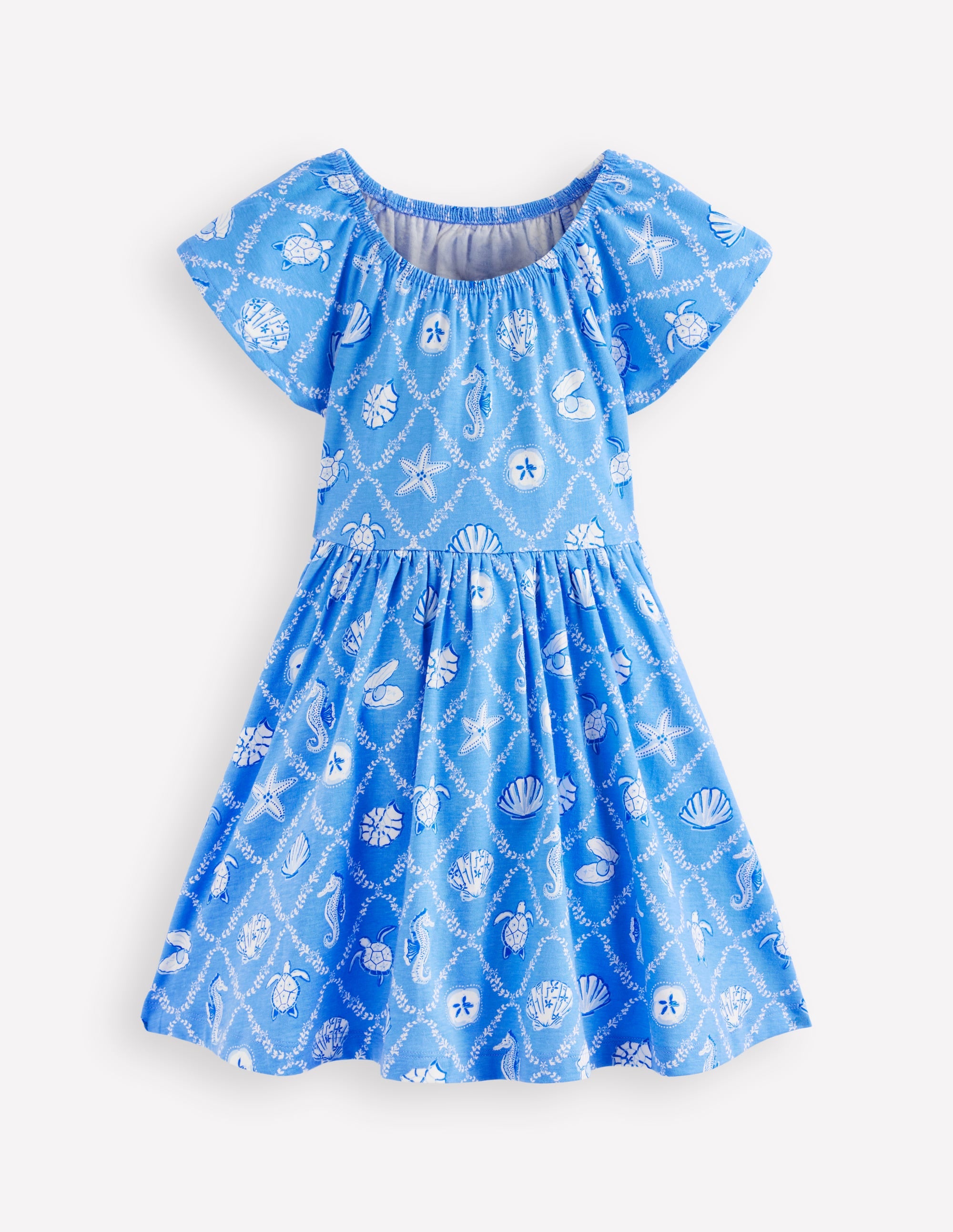 Kleid zum Herumwirbeln mit Flatterärmeln-Cabana Blue Meerjungfrauen - Image 1