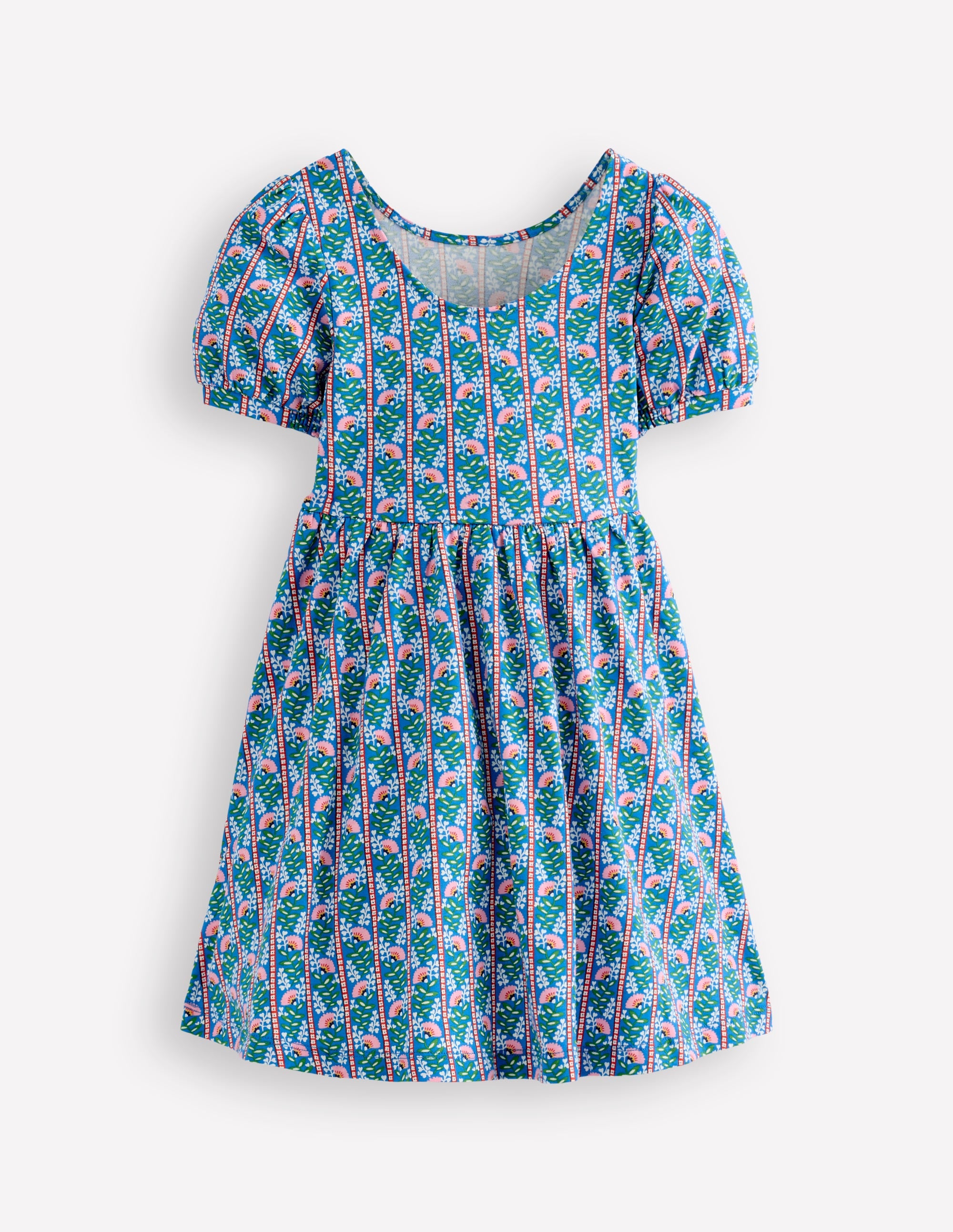 Ballerina-Jerseykleid-Eisvogelblau Florale Rebe - Image 2