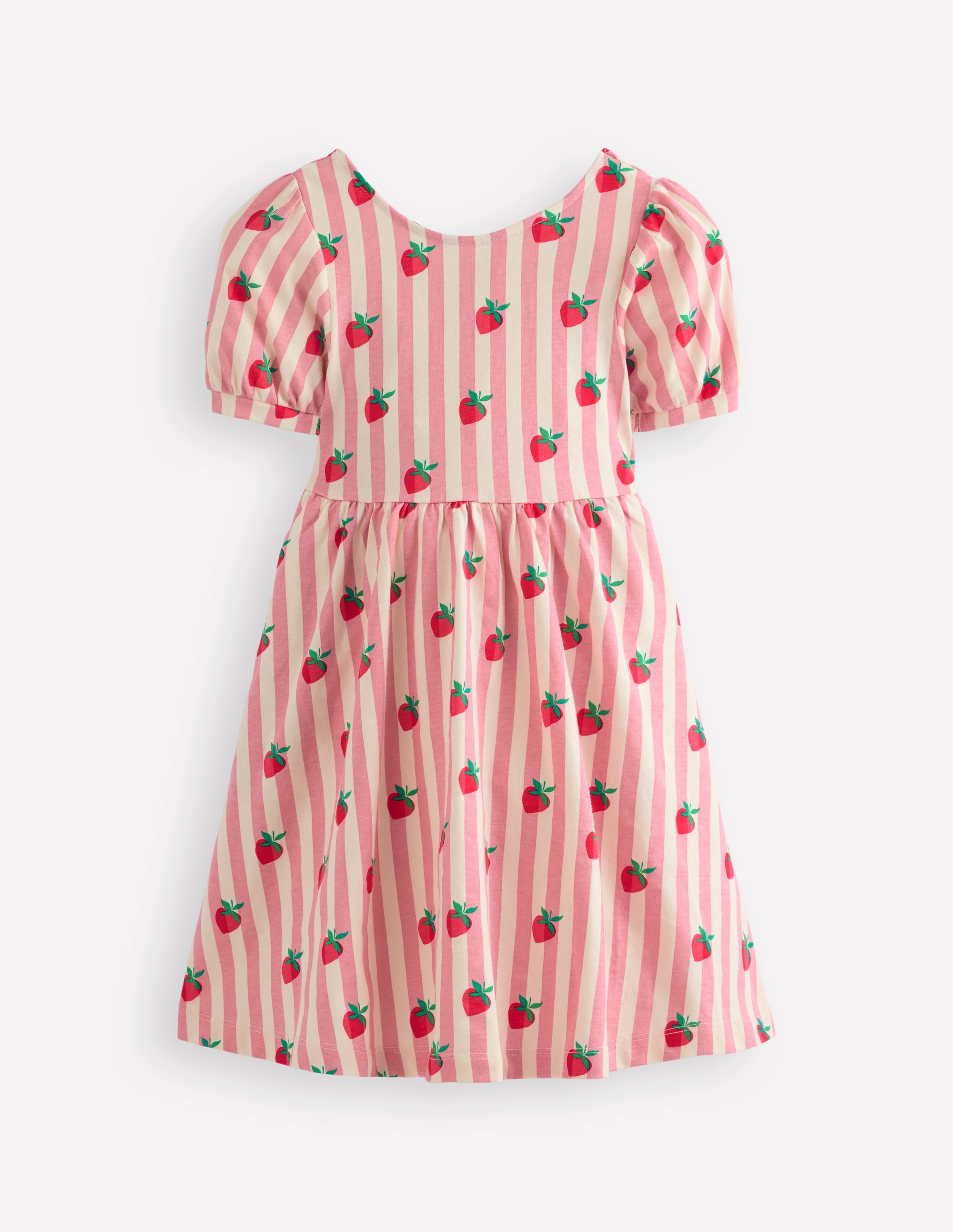 Ballerina-Jerseykleid-Mandelrosa Erdbeere Streifen - Image 1