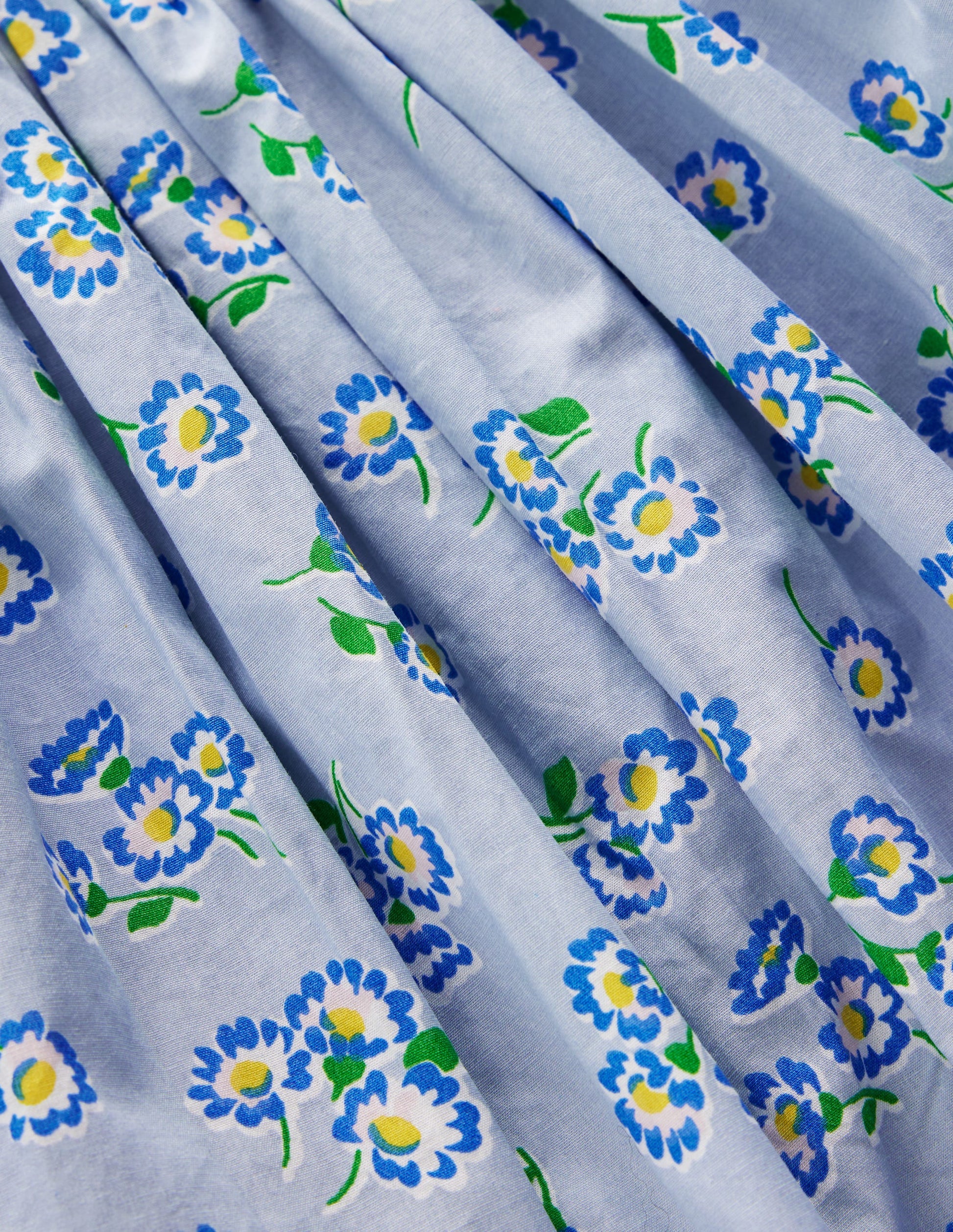 Rippstrick-Kleid mit Ballonsaum-Nebelblau Gänseblümchen-6