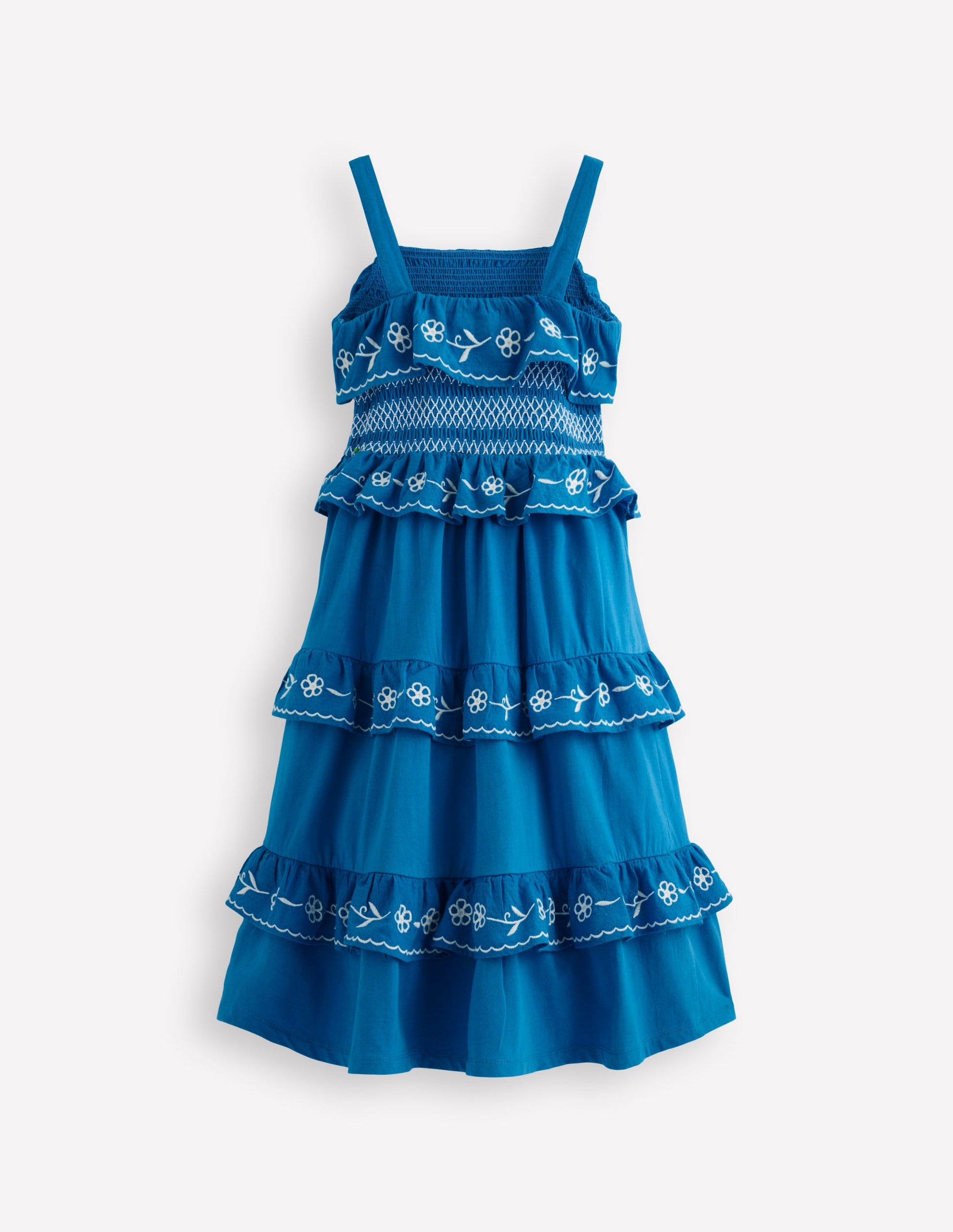 Midikleid aus Jersey mit Stickerei-Blau-5