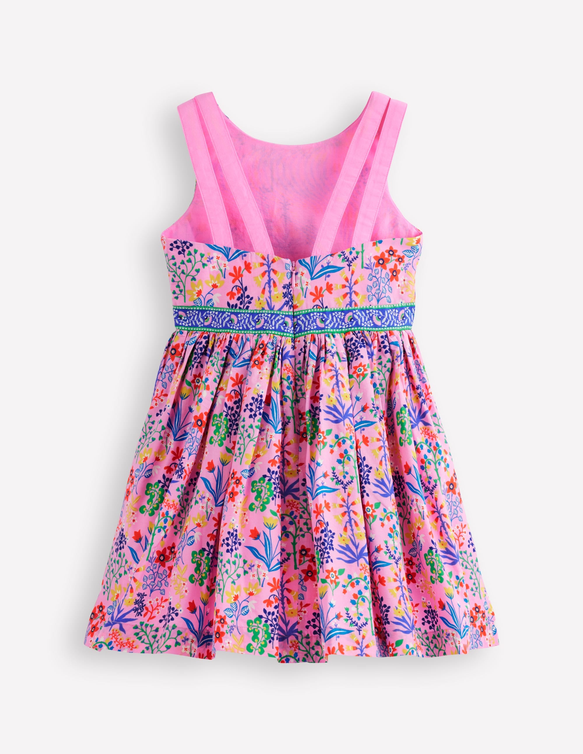 Multi Strap Flare Dress-Meadowsweet Pink Garden Floral - Image 2