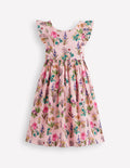 Midikleid mit Schleife am Rücken-Pink Geblümt