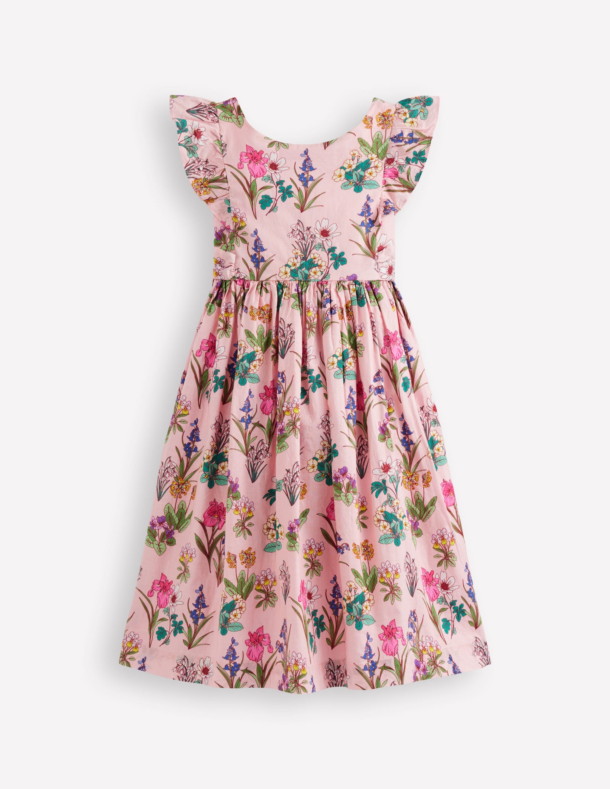 Midikleid mit Schleife am Rücken-Pink Geblümt - Image 1