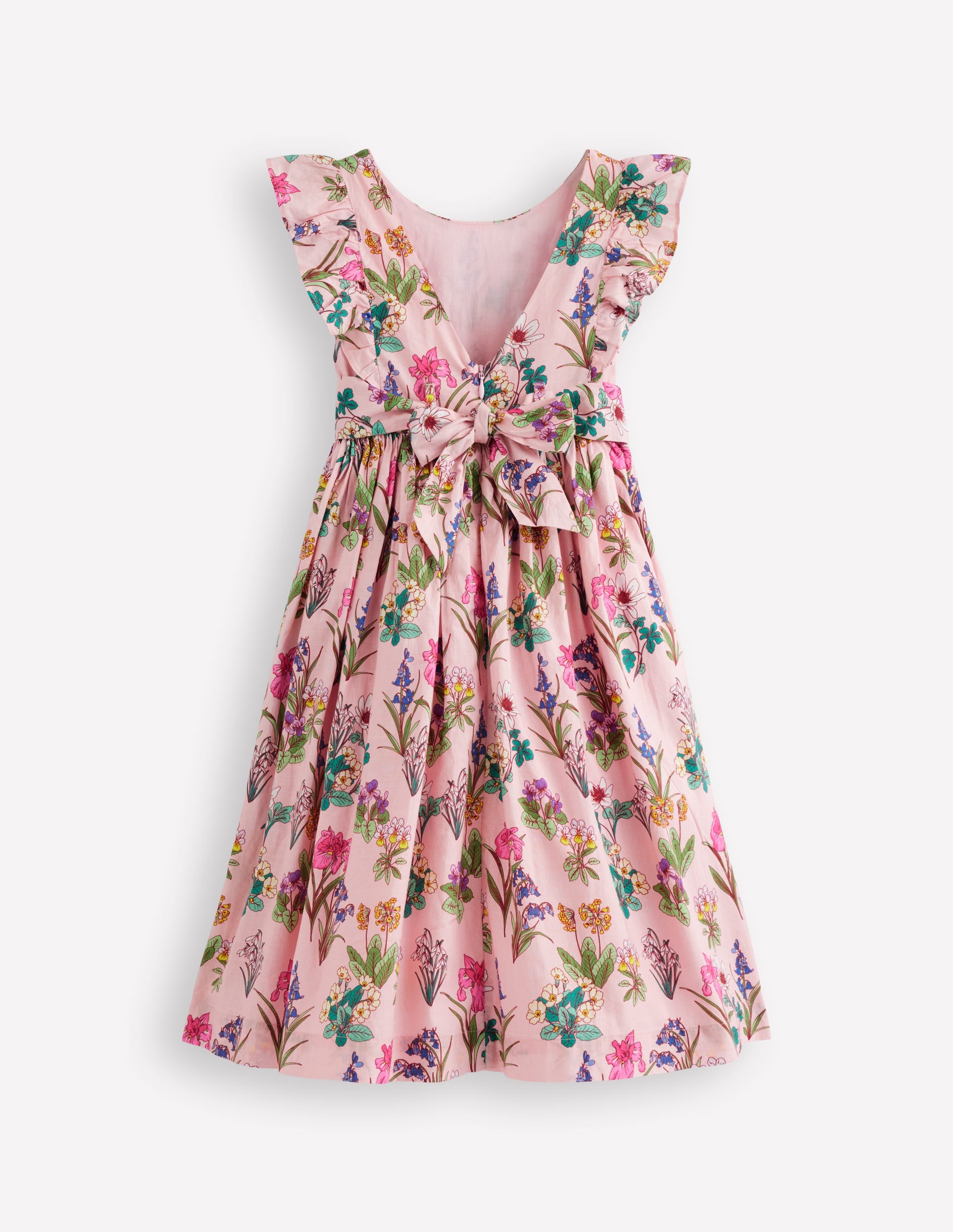 Midikleid mit Schleife am Rücken-Pink Geblümt - Image 2
