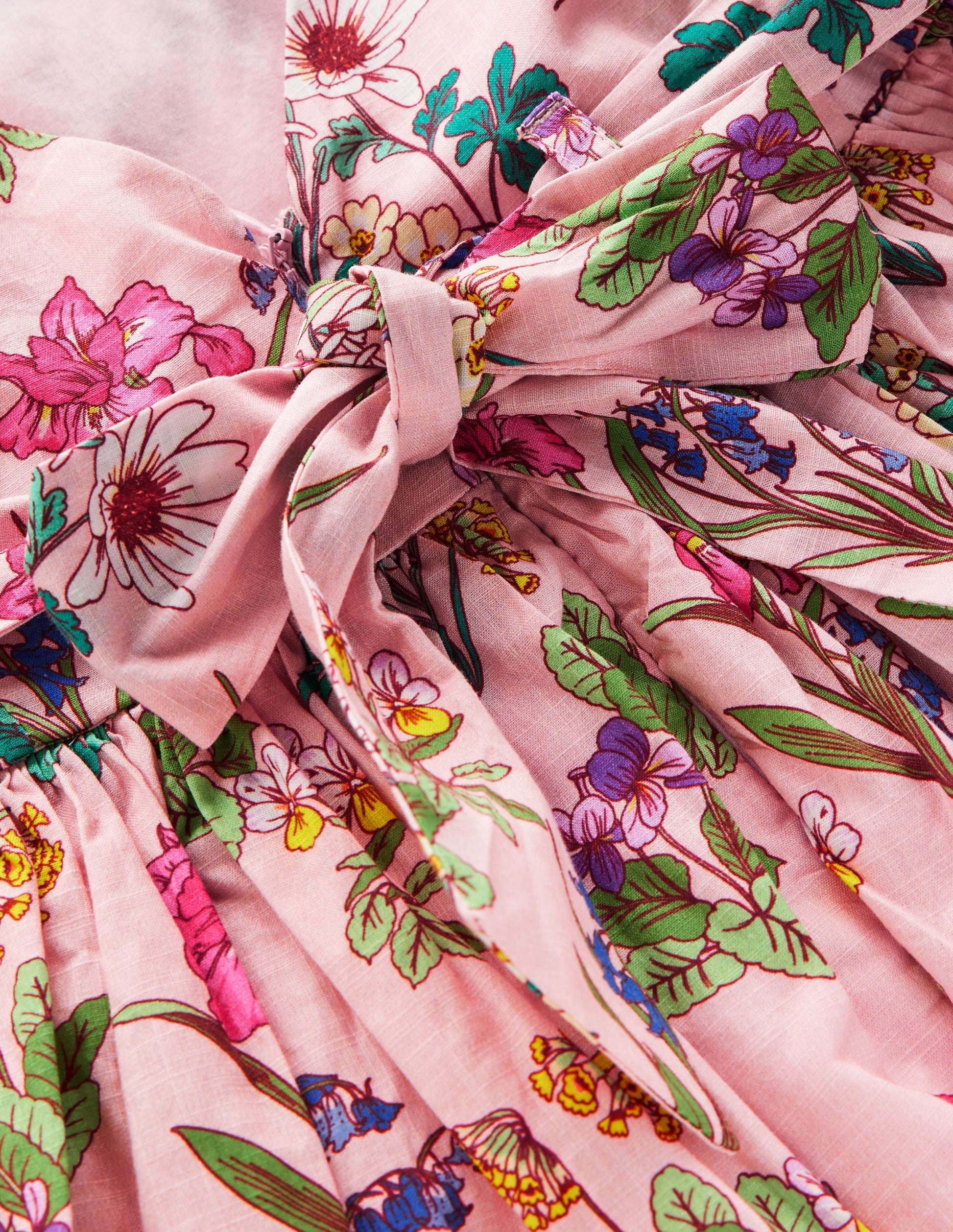 Midikleid mit Schleife am Rücken-Pink Geblümt-4