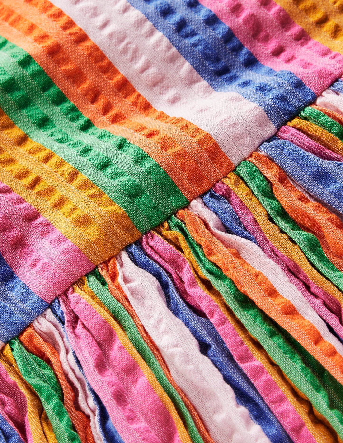 Kleid mit Ballonsaum-Ackerbohnengrün/Pink, Gestreift