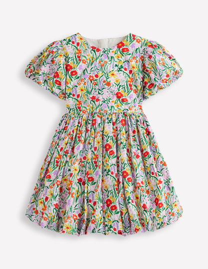 Kleid mit Ballonsaum-Geißblatt Blütenrebe-3