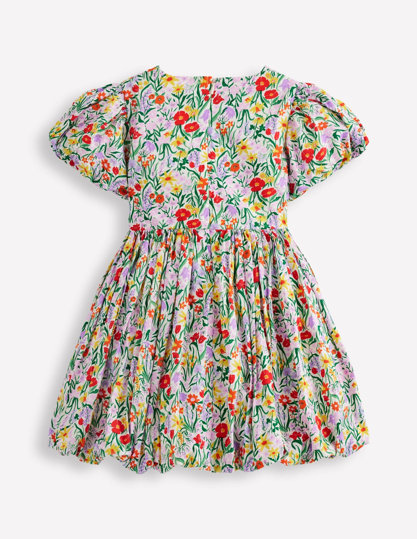 Kleid mit Ballonsaum-Geißblatt Blütenrebe