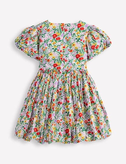 Kleid mit Ballonsaum-Geißblatt Blütenrebe-4