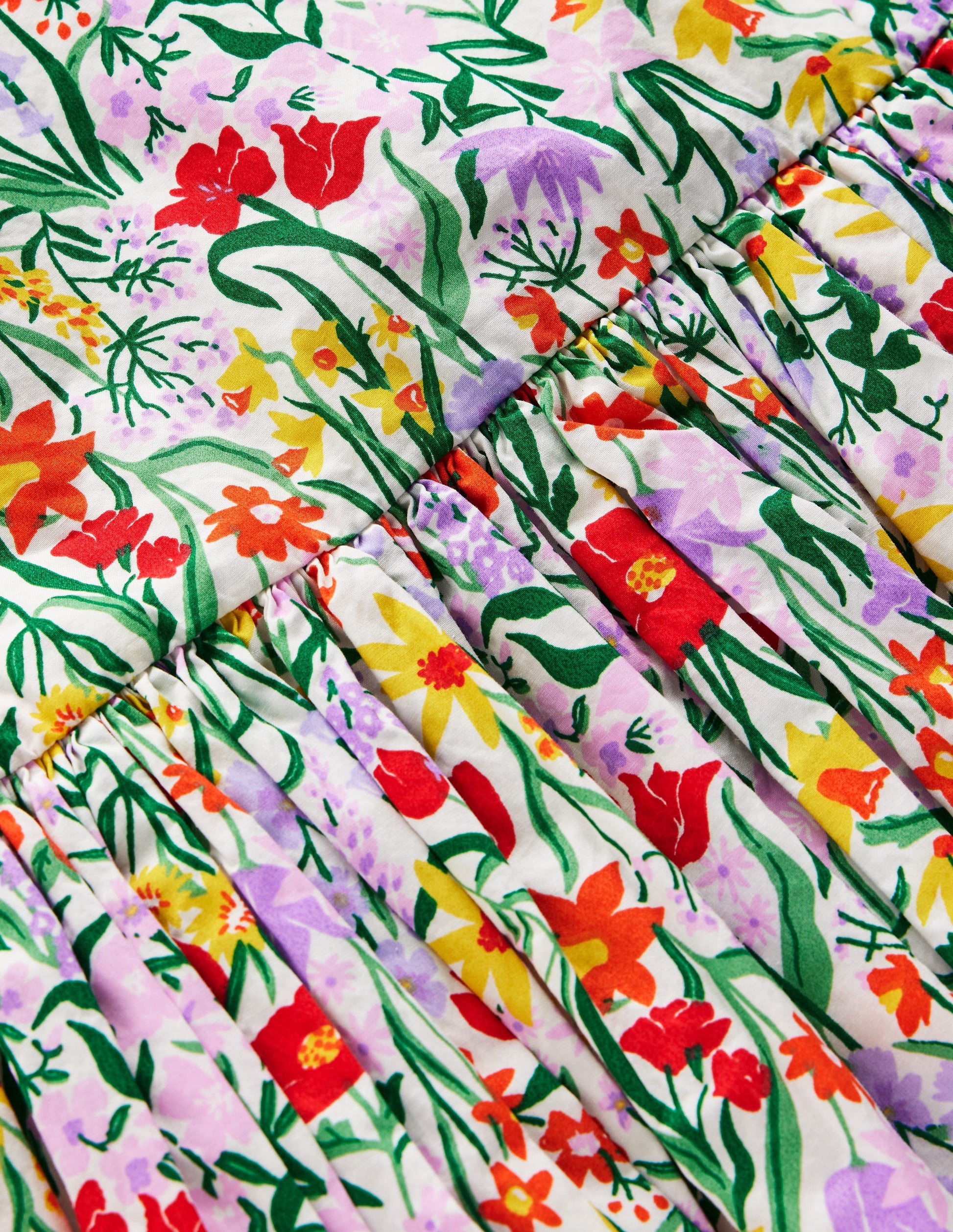 Kleid mit Ballonsaum-Geißblatt Blütenrebe-5