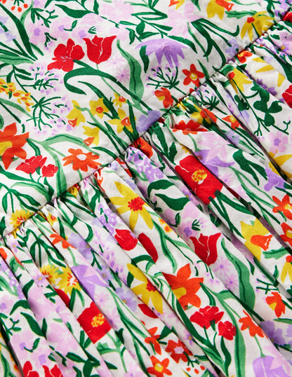 Kleid mit Ballonsaum-Geißblatt Blütenrebe-5