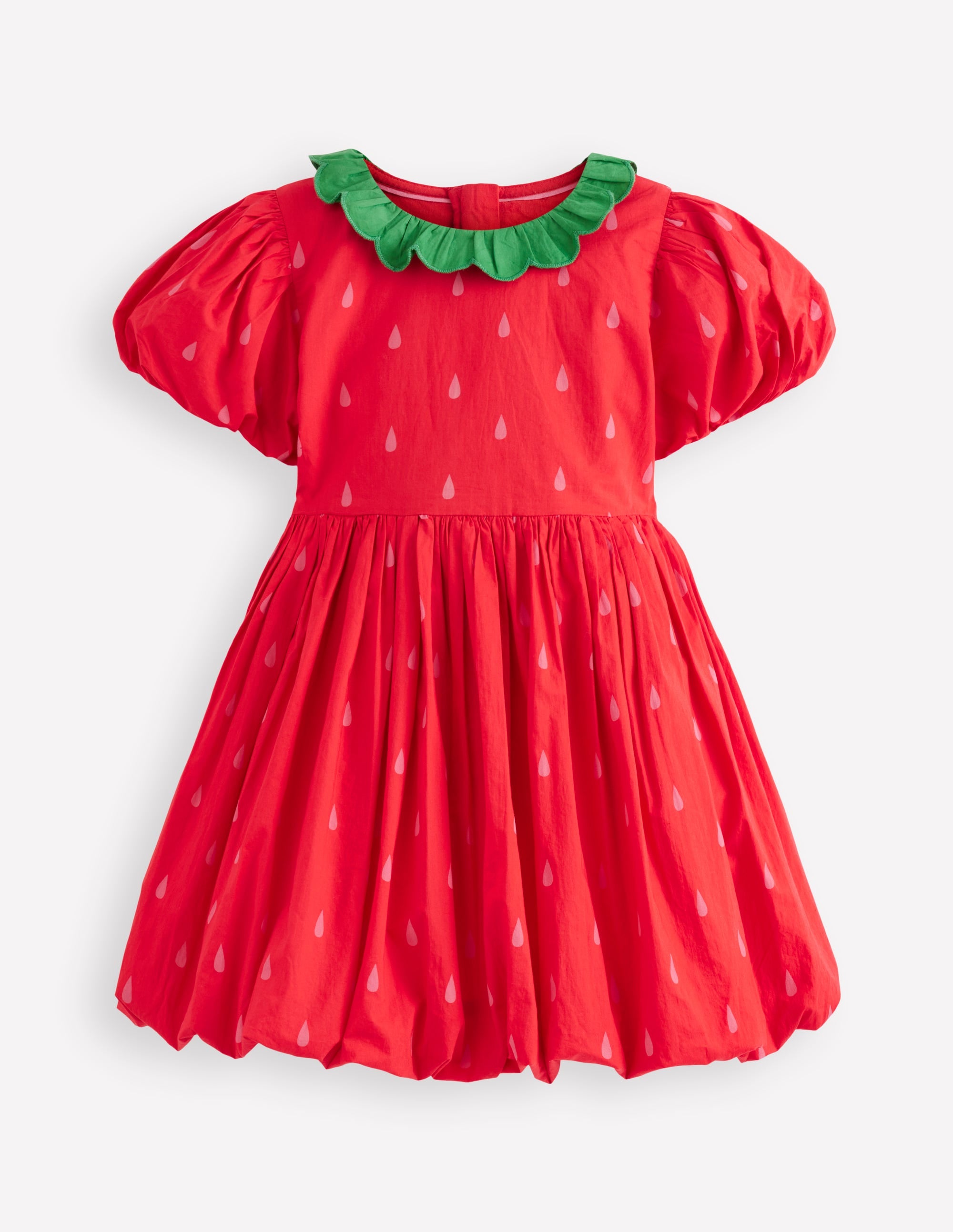 Kleid mit Ballonsaum-Mohnblumenrot Erdbeere - Image 1