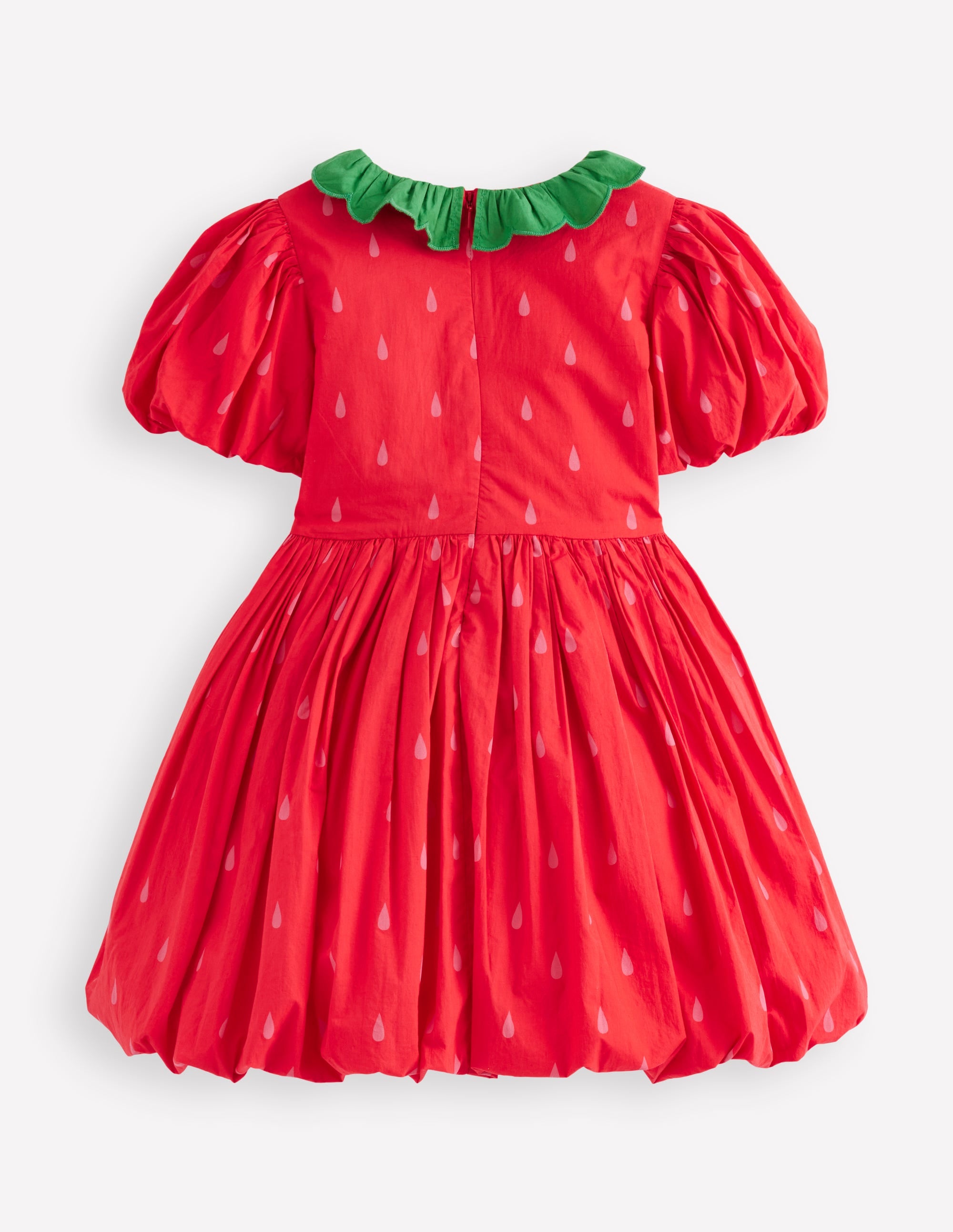 Kleid mit Ballonsaum-Mohnblumenrot Erdbeere - Image 2