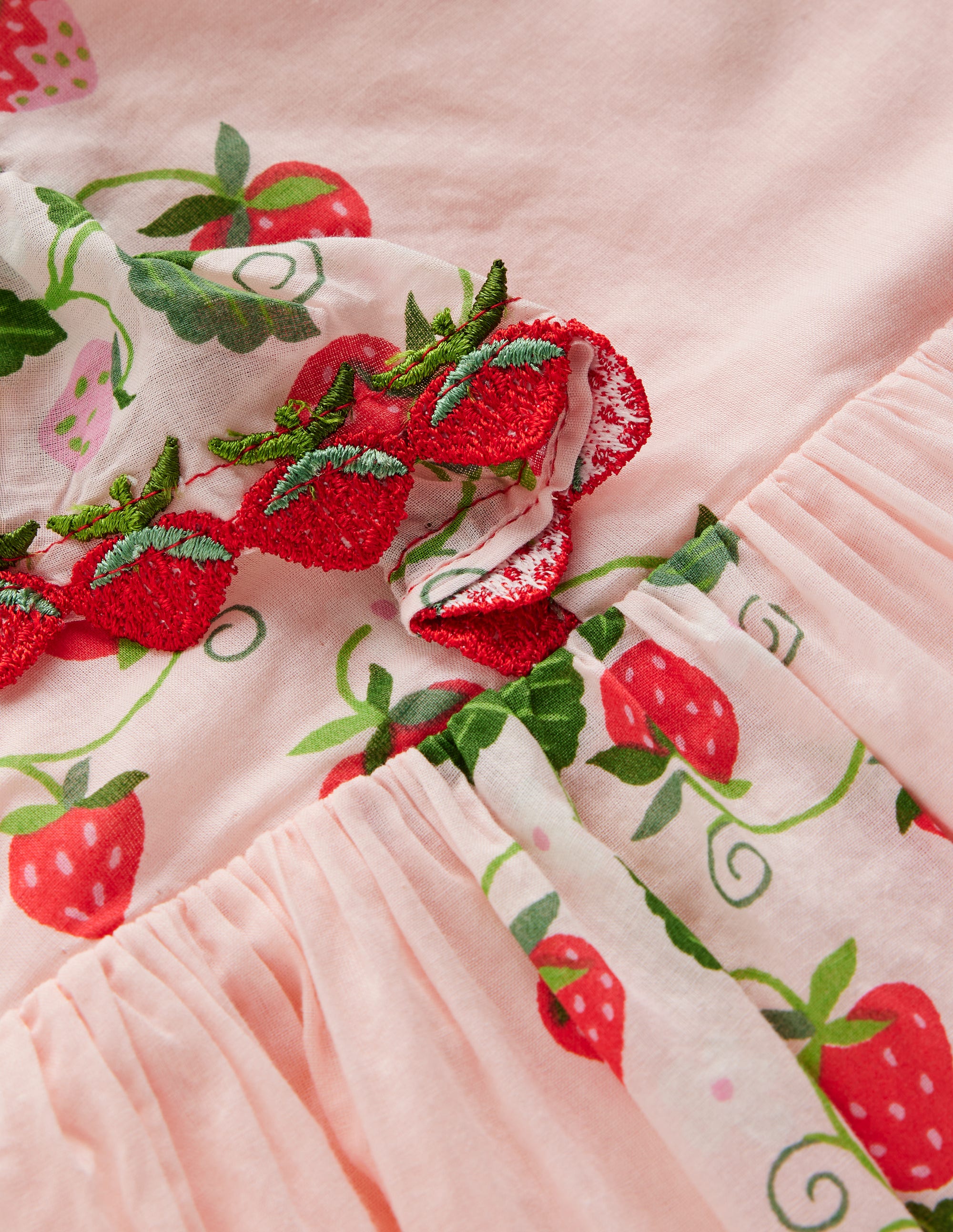Hübsches, gewebtes Kleid-Kreiderosa Erdbeer-Rebe - Image 3