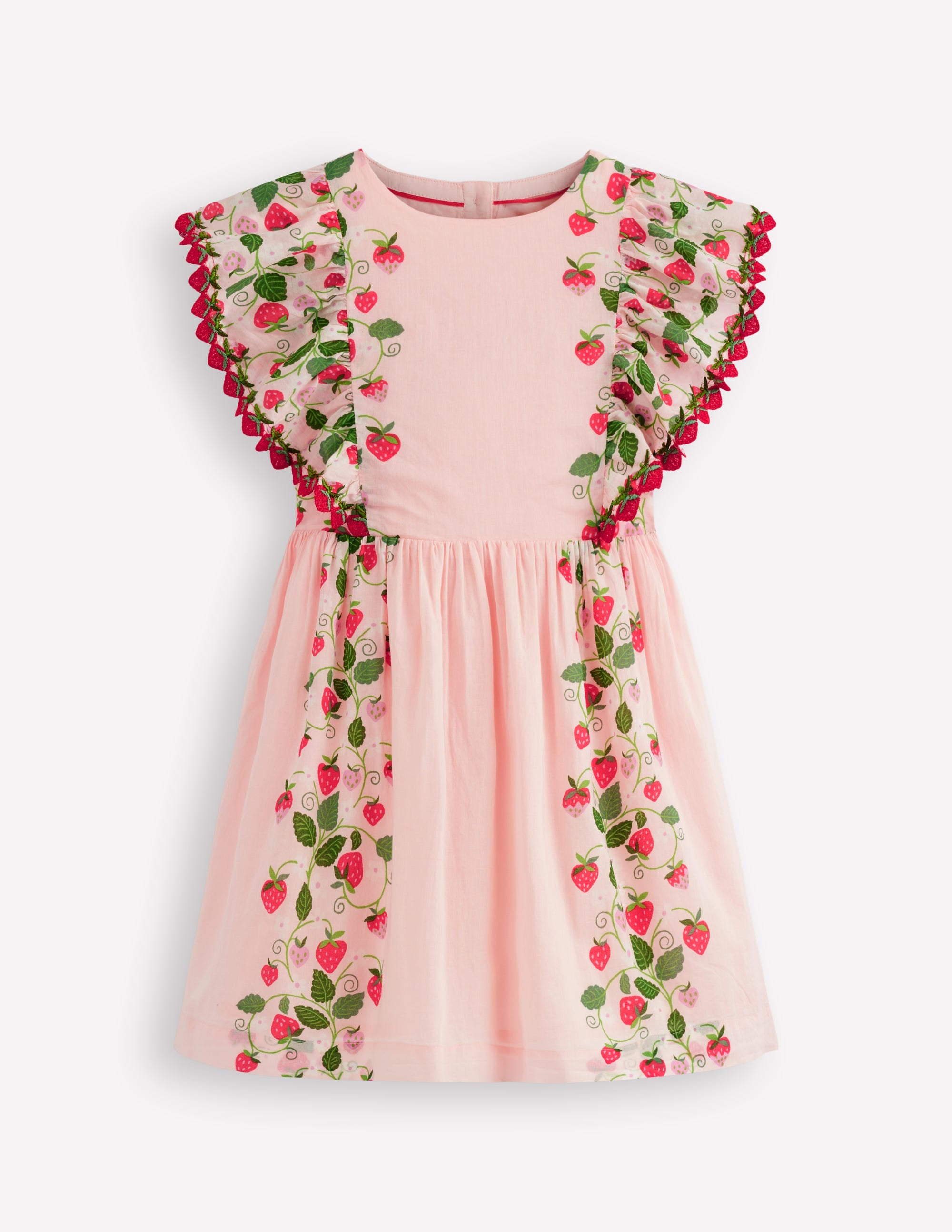 Hübsches, gewebtes Kleid-Kreiderosa Erdbeer-Rebe - Image 1