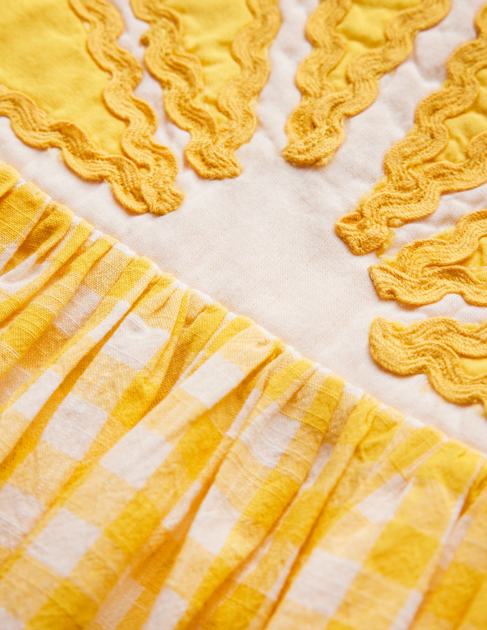 Originelles Trägerkleid-Zitronengelb, Vichykaros-4