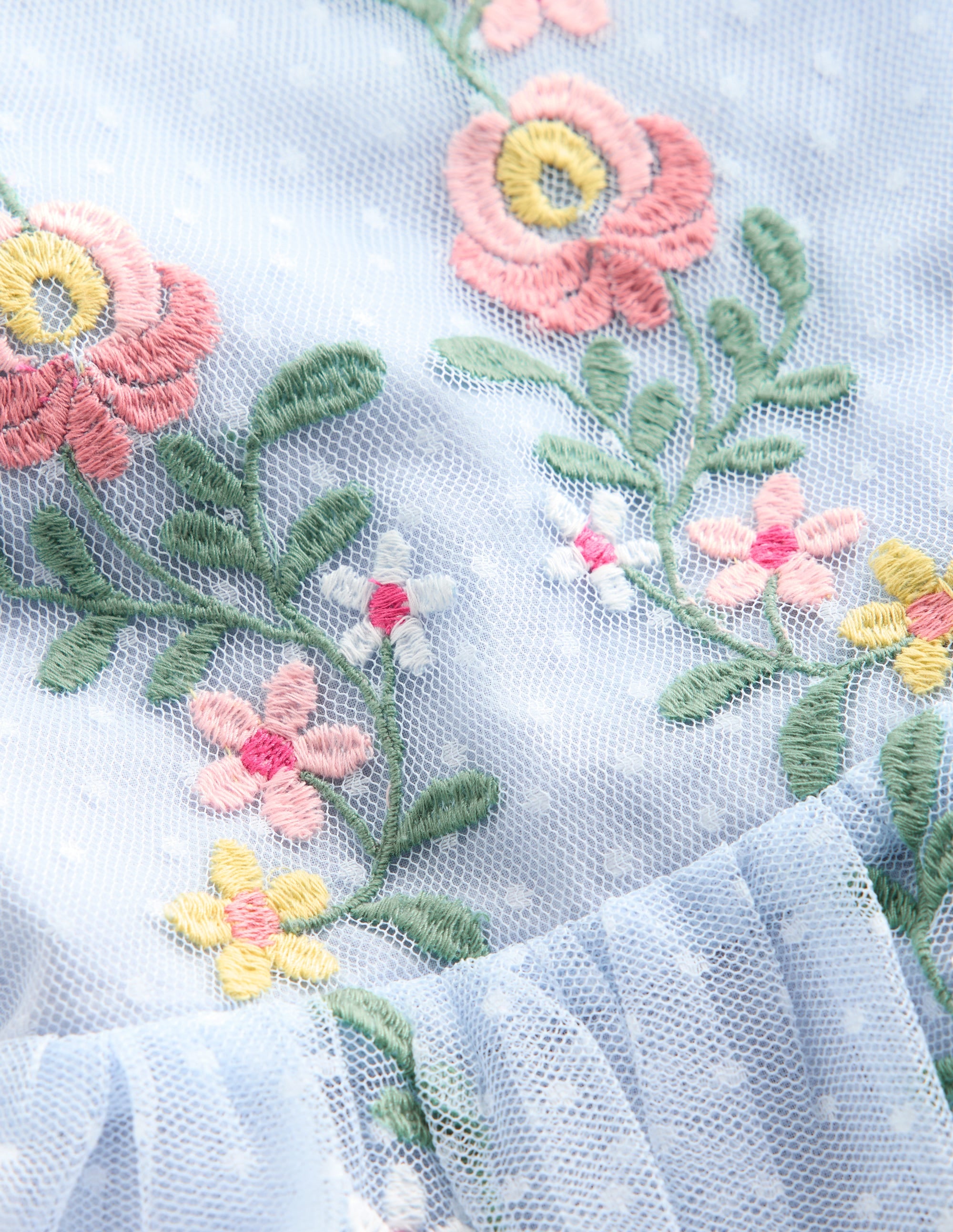 Tüllkleid mit gekreuzten Rückenträgern-Blau - Image 3