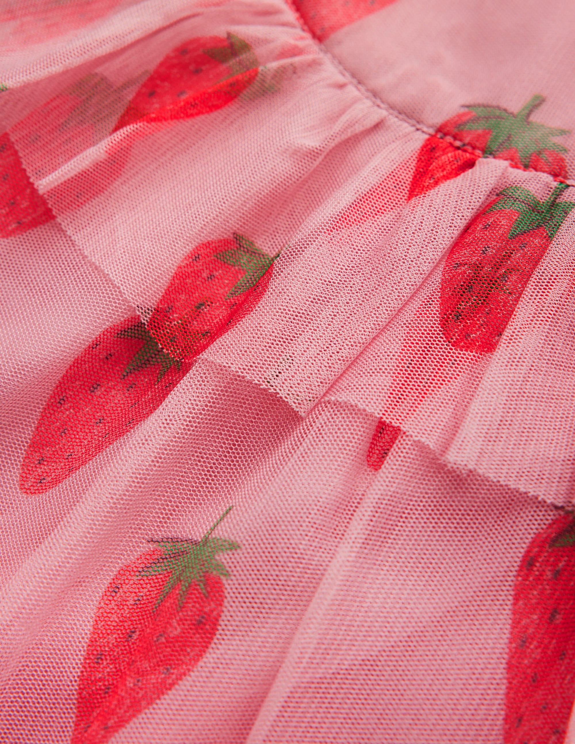 Tüllkleid mit Druck-Vintage-Rosa Erdbeere Stempel - Image 3